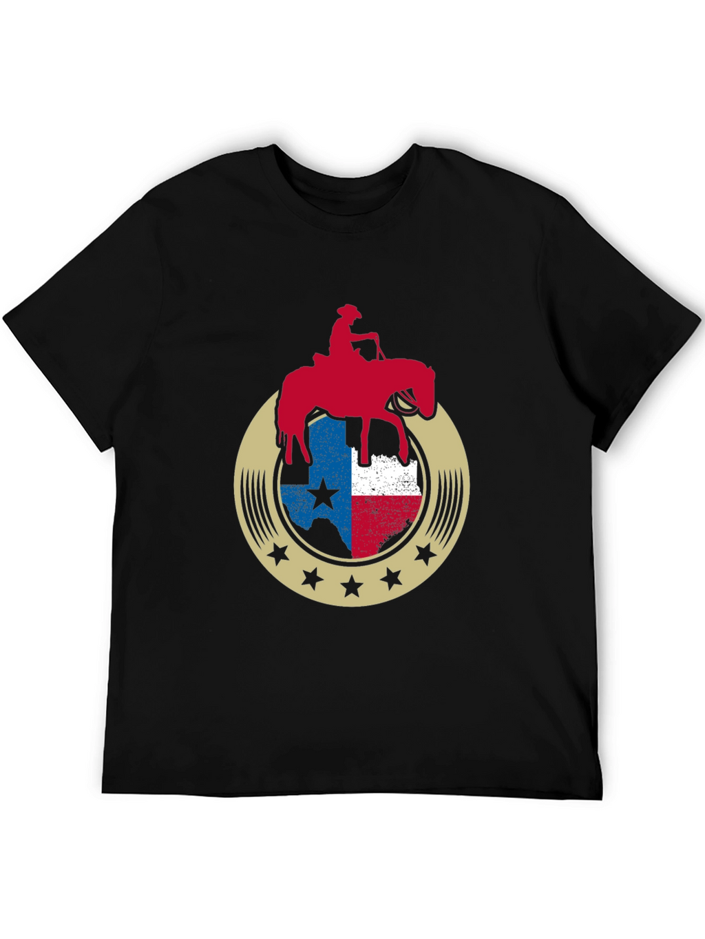 Texas Pride Horse Rider Graphic Tee - Black