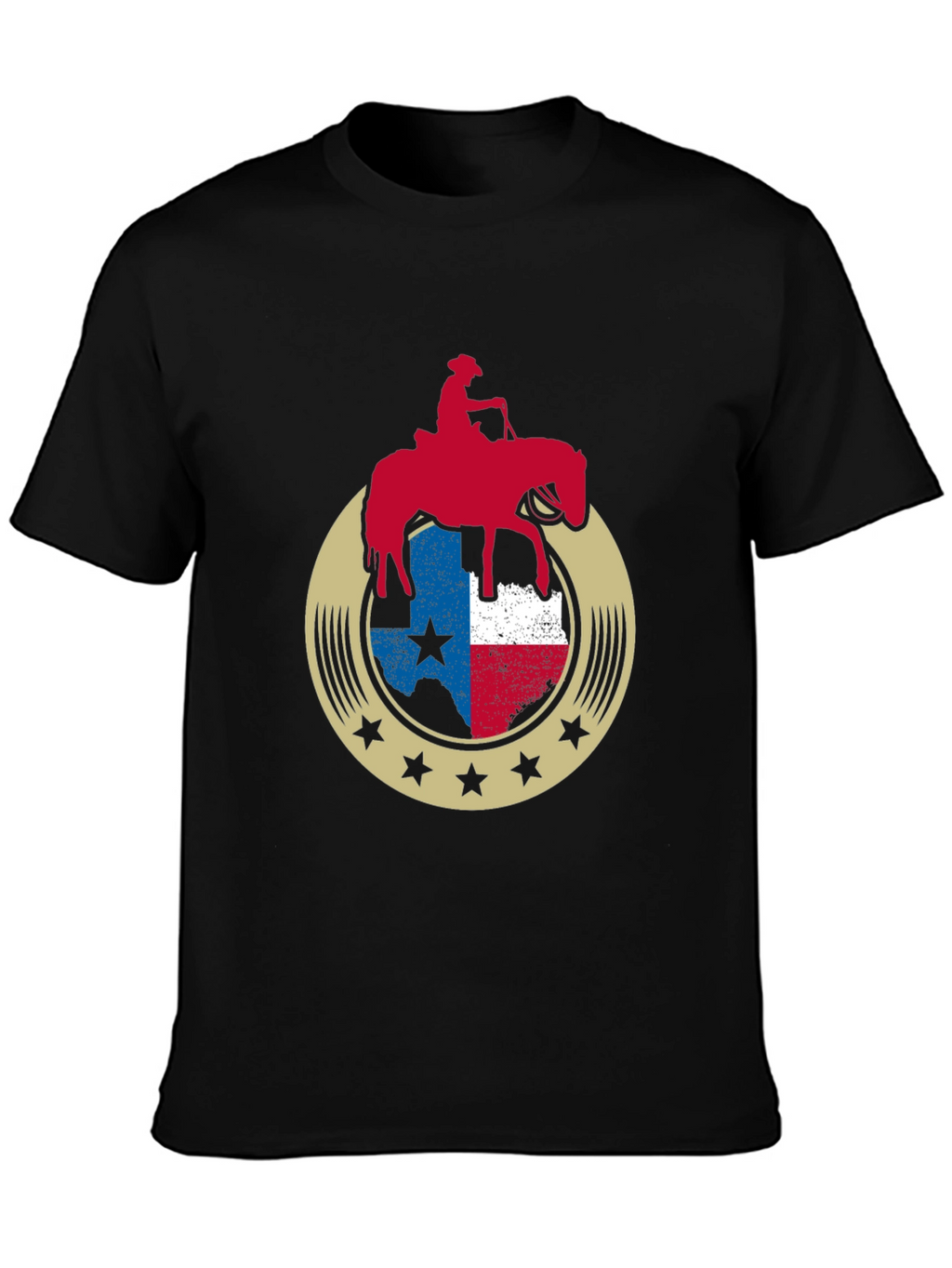 Texas Pride Horse Rider Graphic Tee - Black
