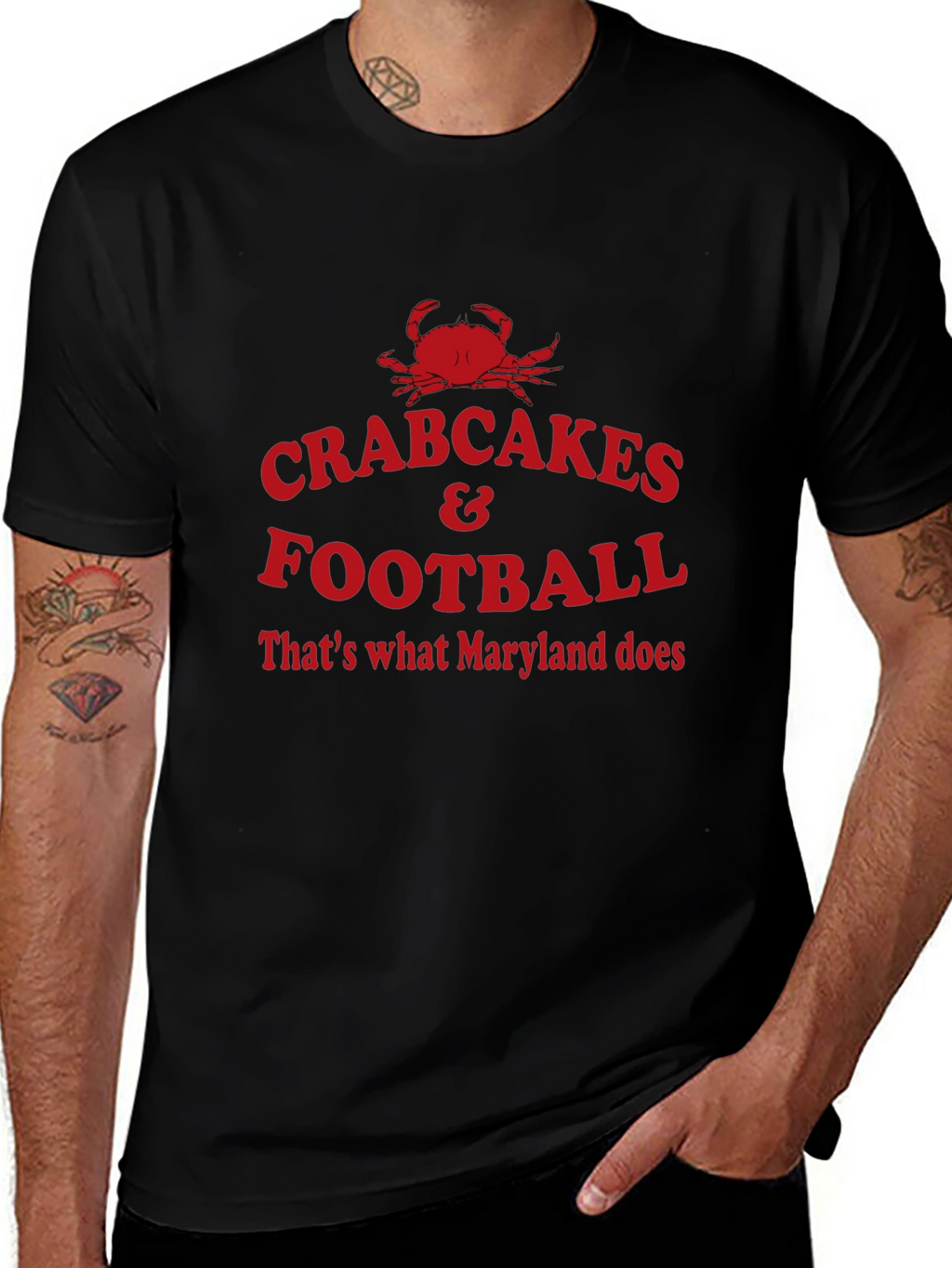Maryland Pride Crab Cakes & Football T-Shirt