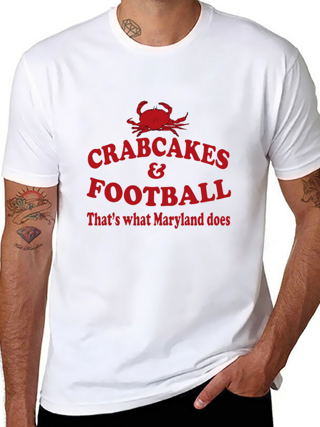 Maryland Pride Crab Cakes & Football T-Shirt
