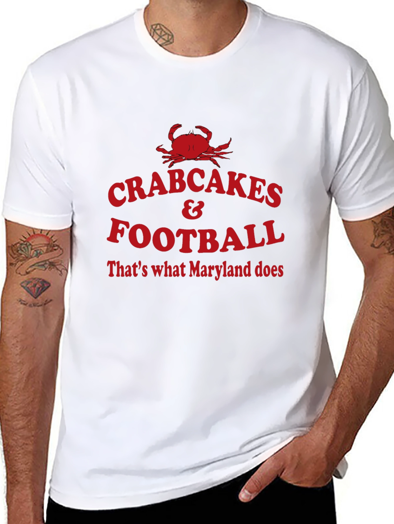 Maryland Pride Crab Cakes & Football T-Shirt