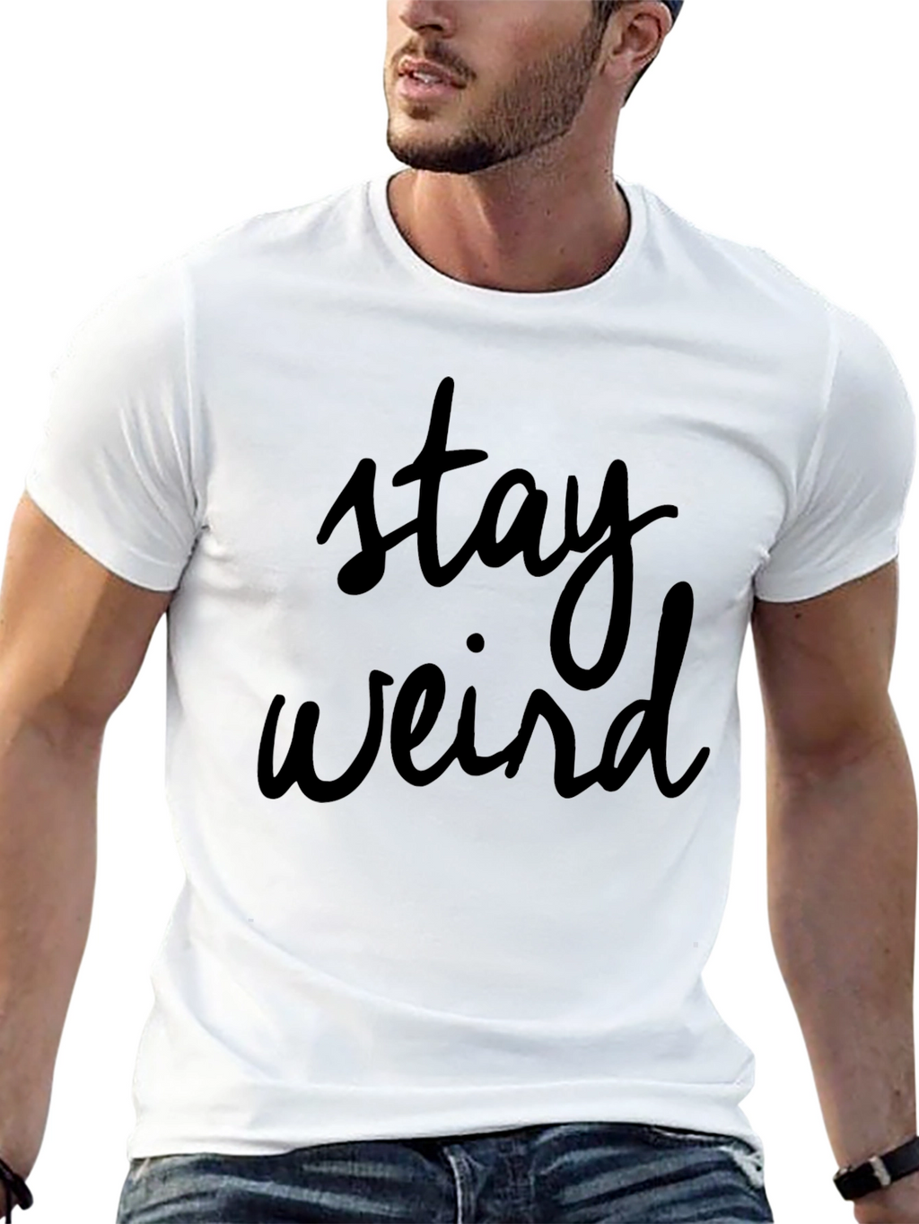 Stay Weird Black Graphic T-Shirt
