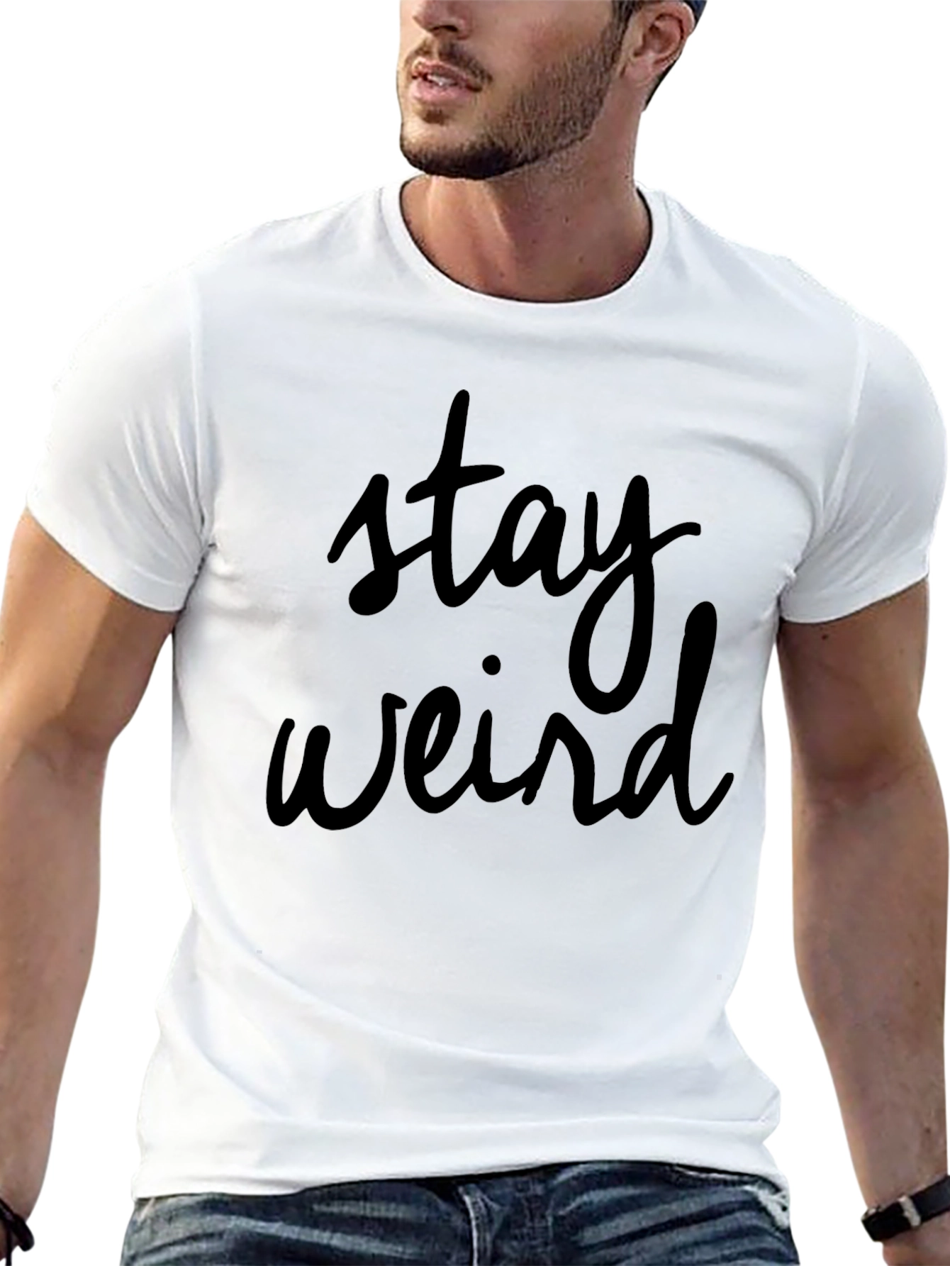 Stay Weird Black Graphic T-Shirt