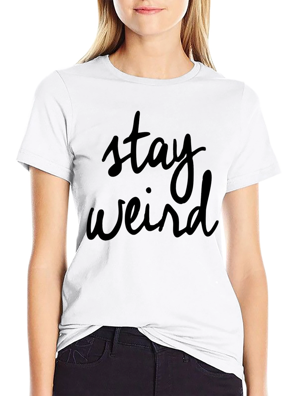 Stay Weird Black Graphic T-Shirt