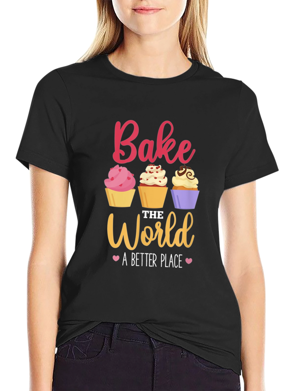 Bake the World T-Shirt - Cute Cupcake Design