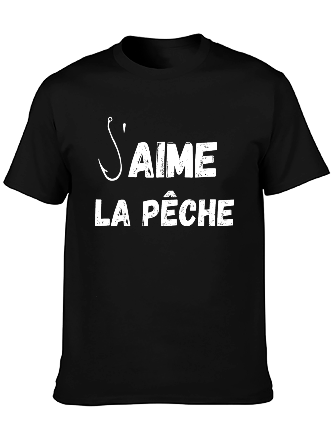 Mens Black Saime La Peche Fishing T-Shirt