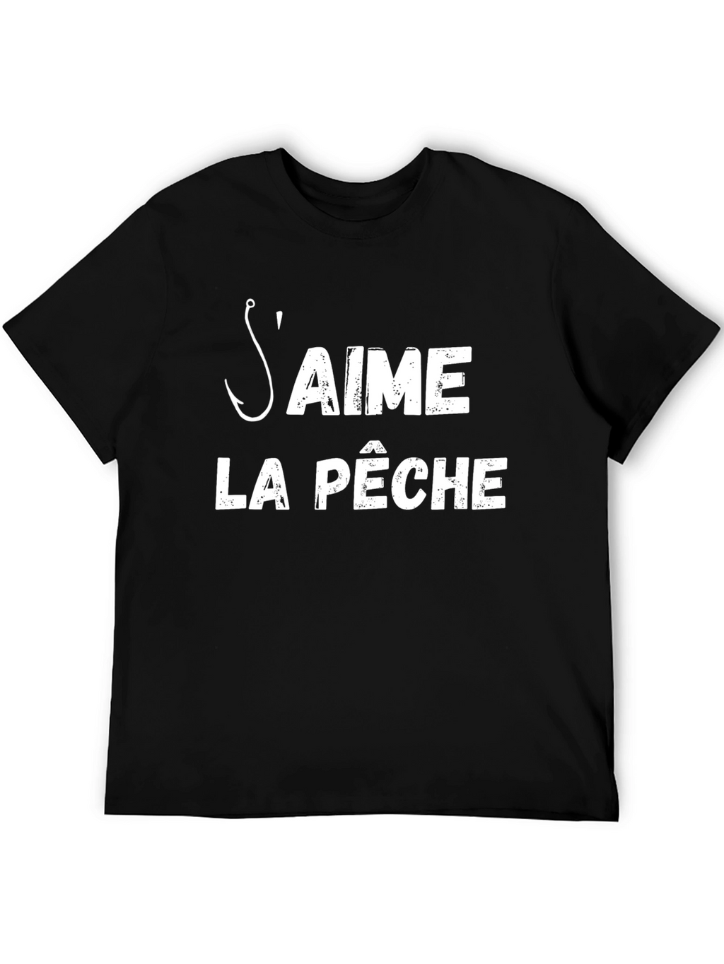 Mens Black Saime La Peche Fishing T-Shirt