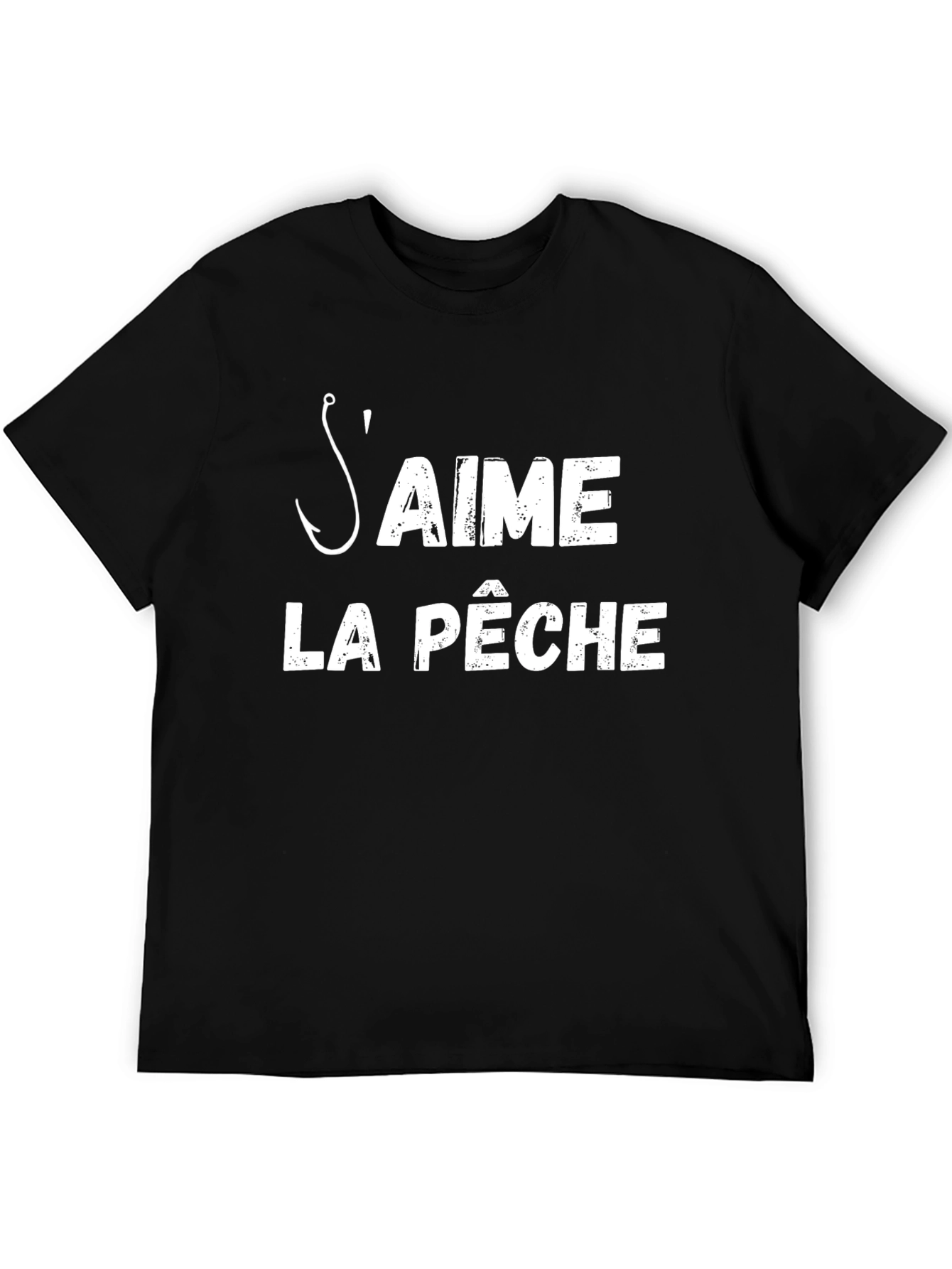 Mens Black Saime La Peche Fishing T-Shirt