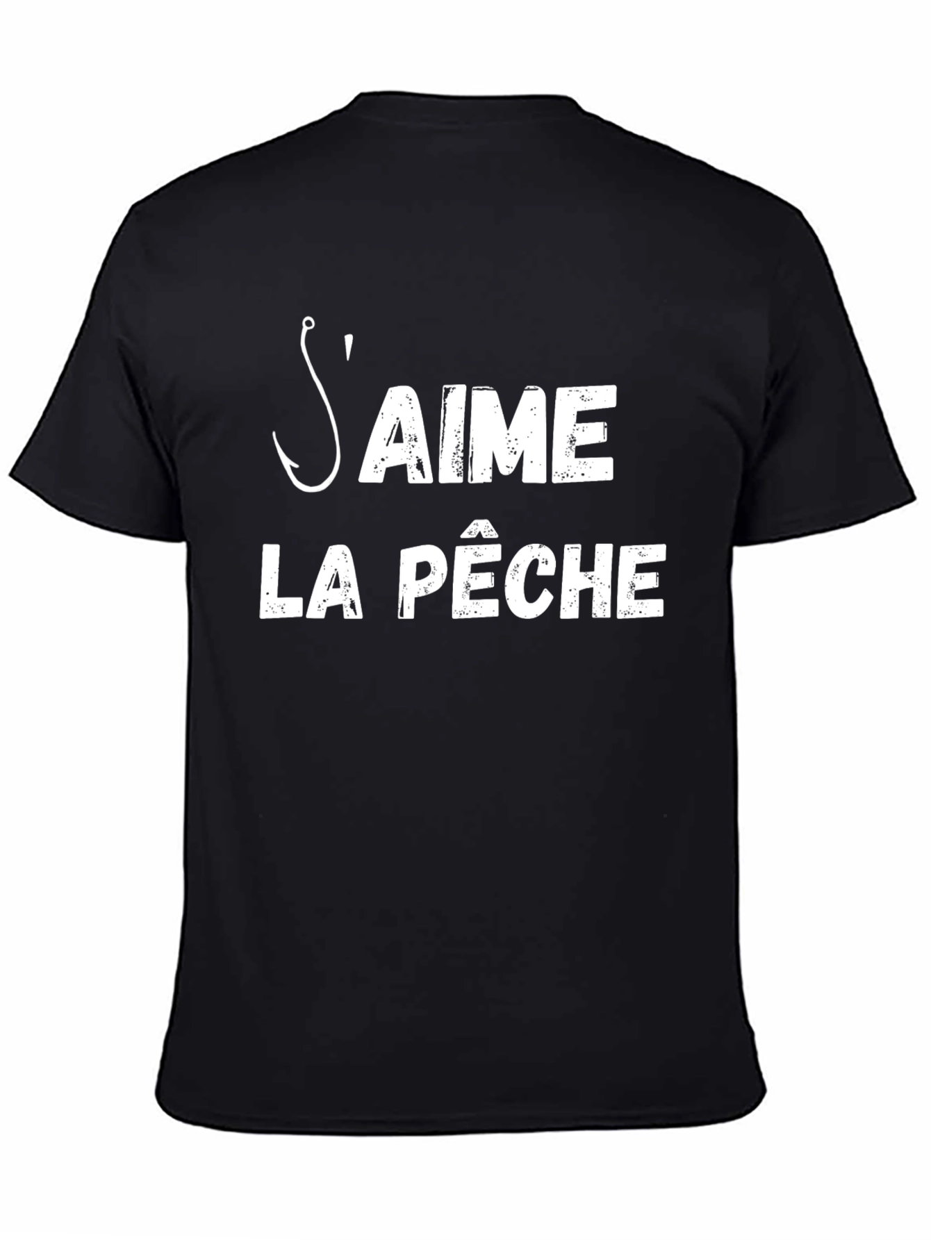 Mens Black Saime La Peche Fishing T-Shirt