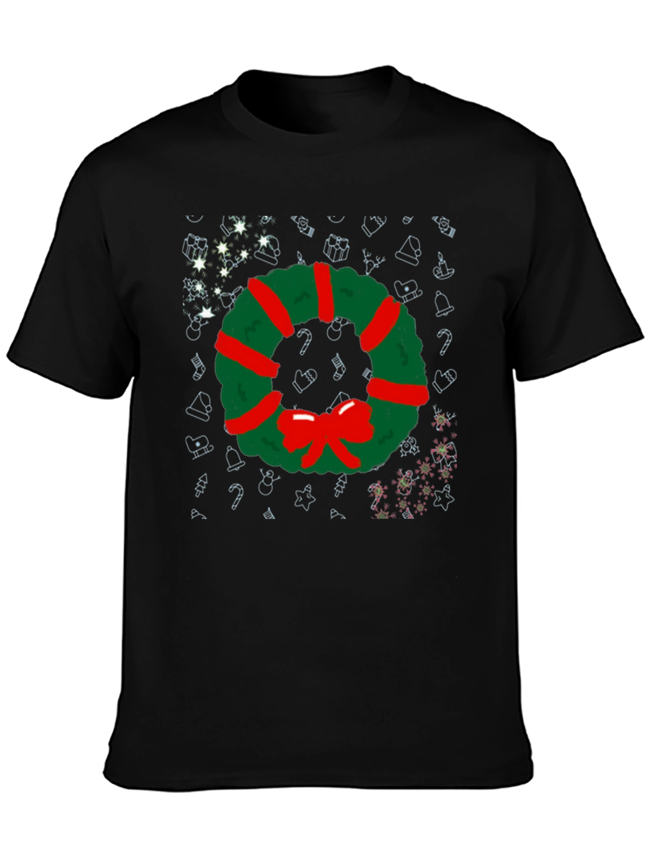 Festive Christmas Wreath Graphic Tee