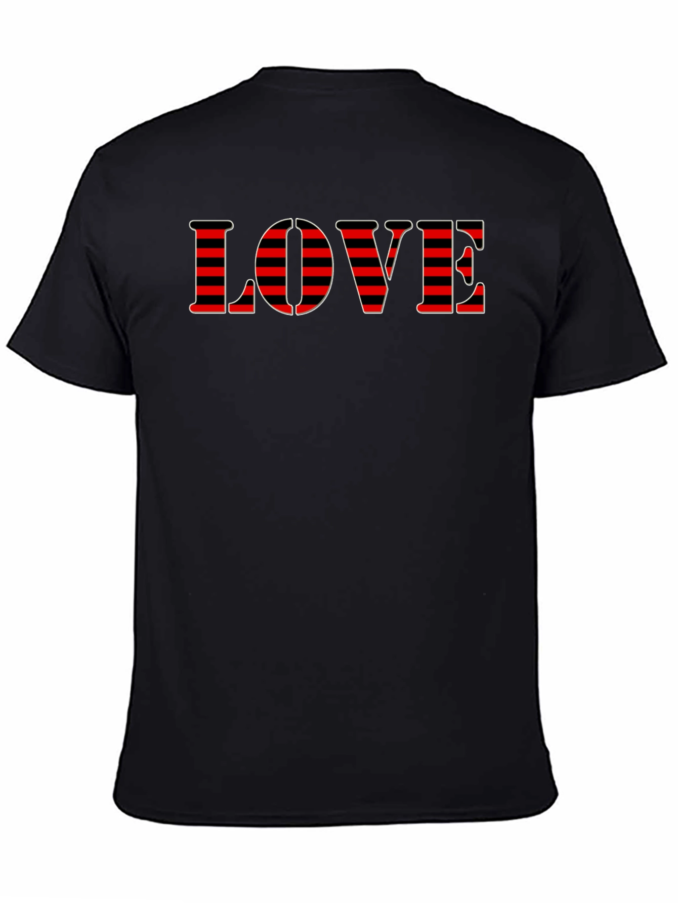Mens Black LOVE Graphic Print Short Sleeve T-Shirt