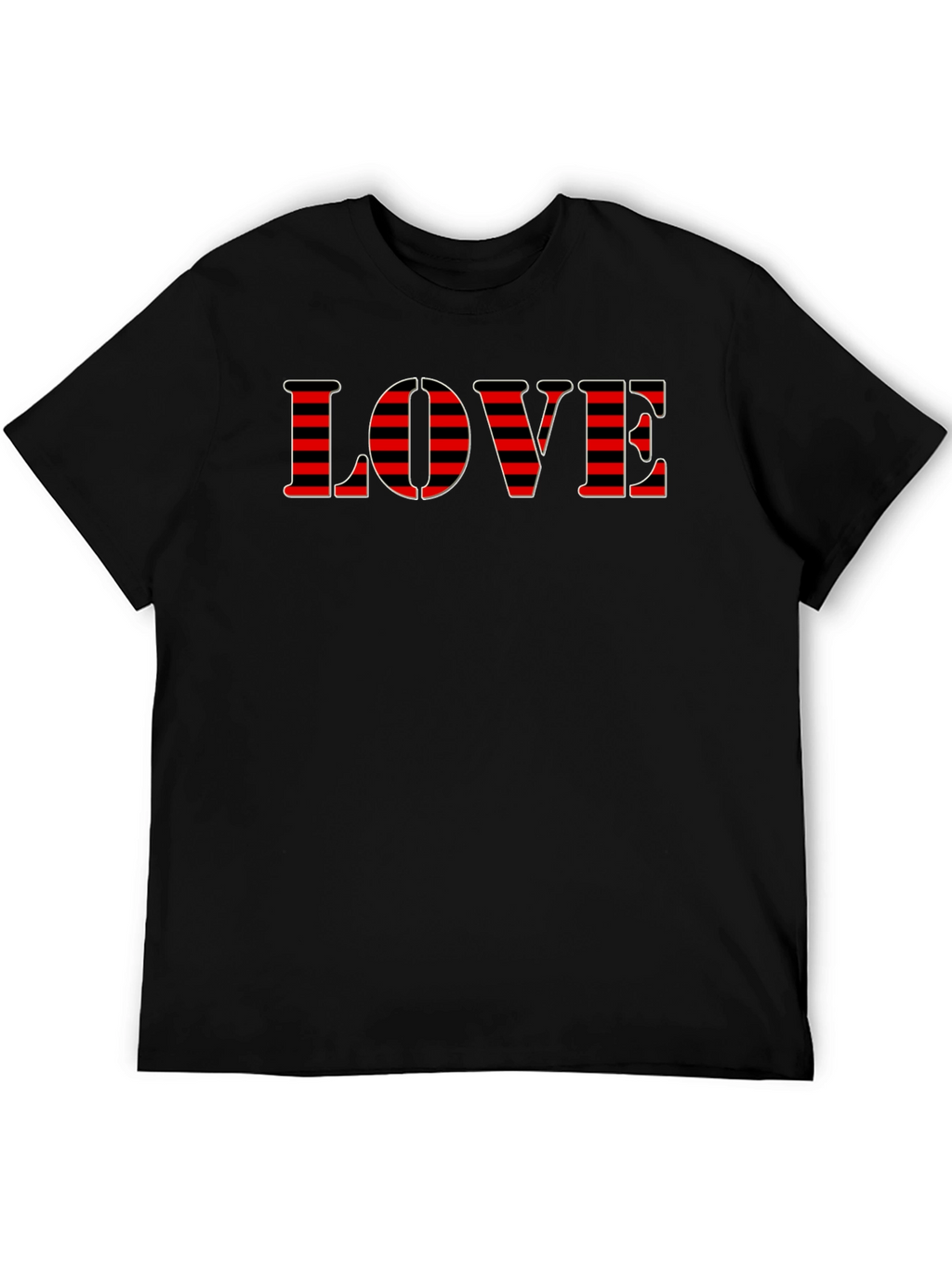 Mens Black LOVE Graphic Print Short Sleeve T-Shirt