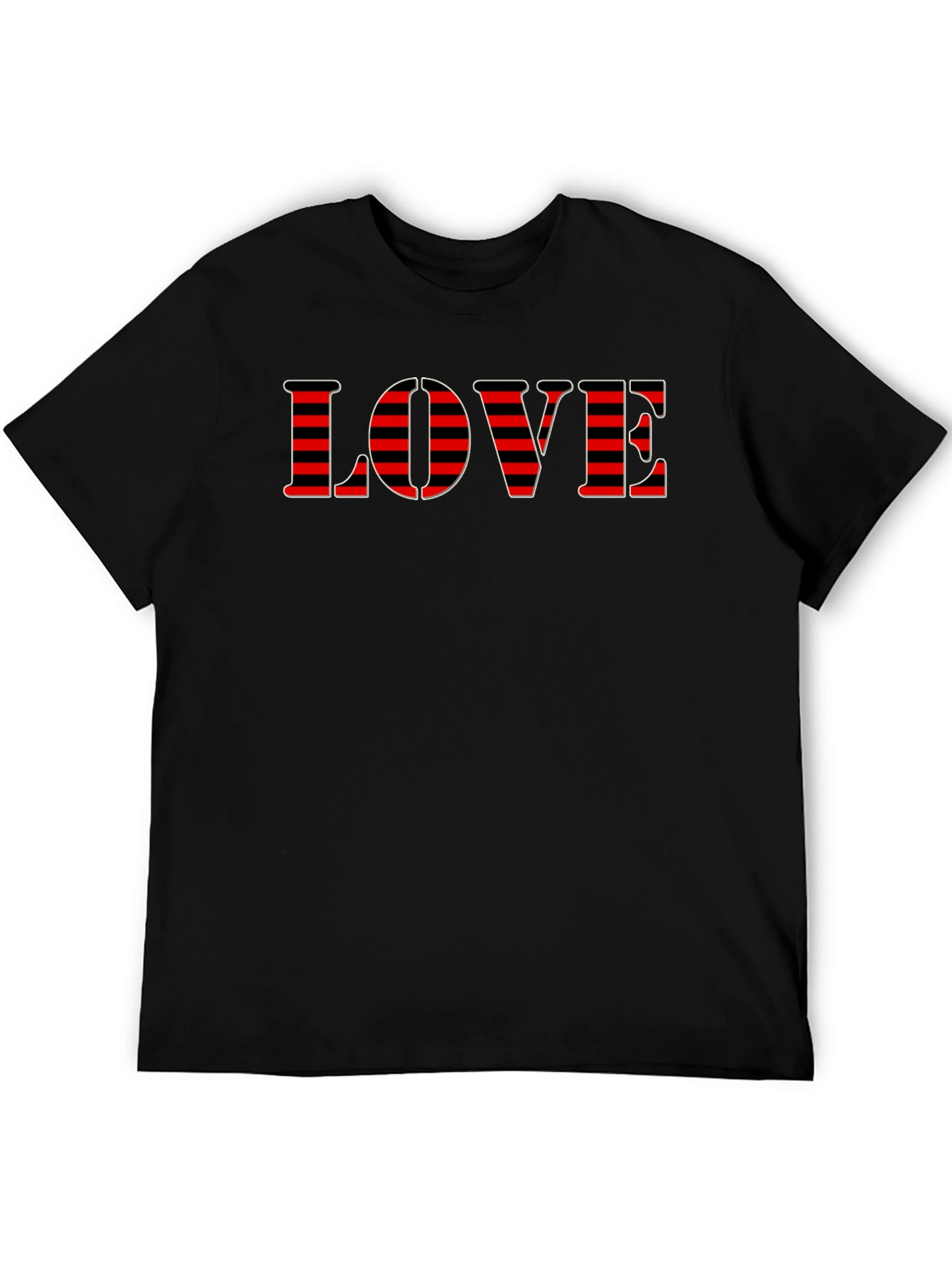 Mens Black LOVE Graphic Print Short Sleeve T-Shirt