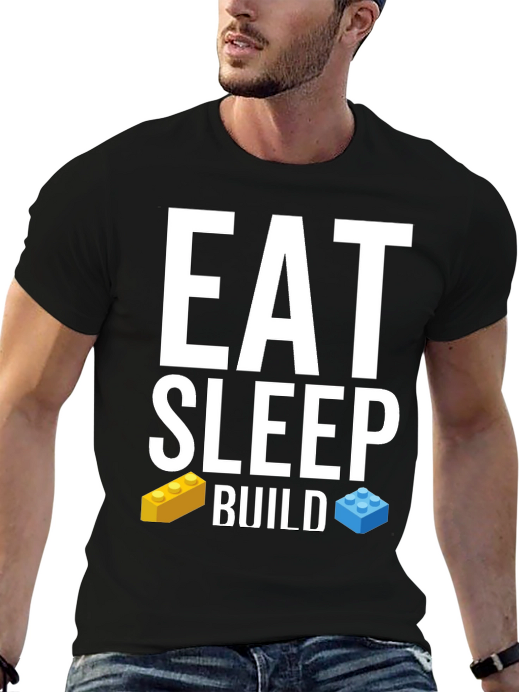 Eat Sleep Build T-Shirt LEGO Brick Fan Tee