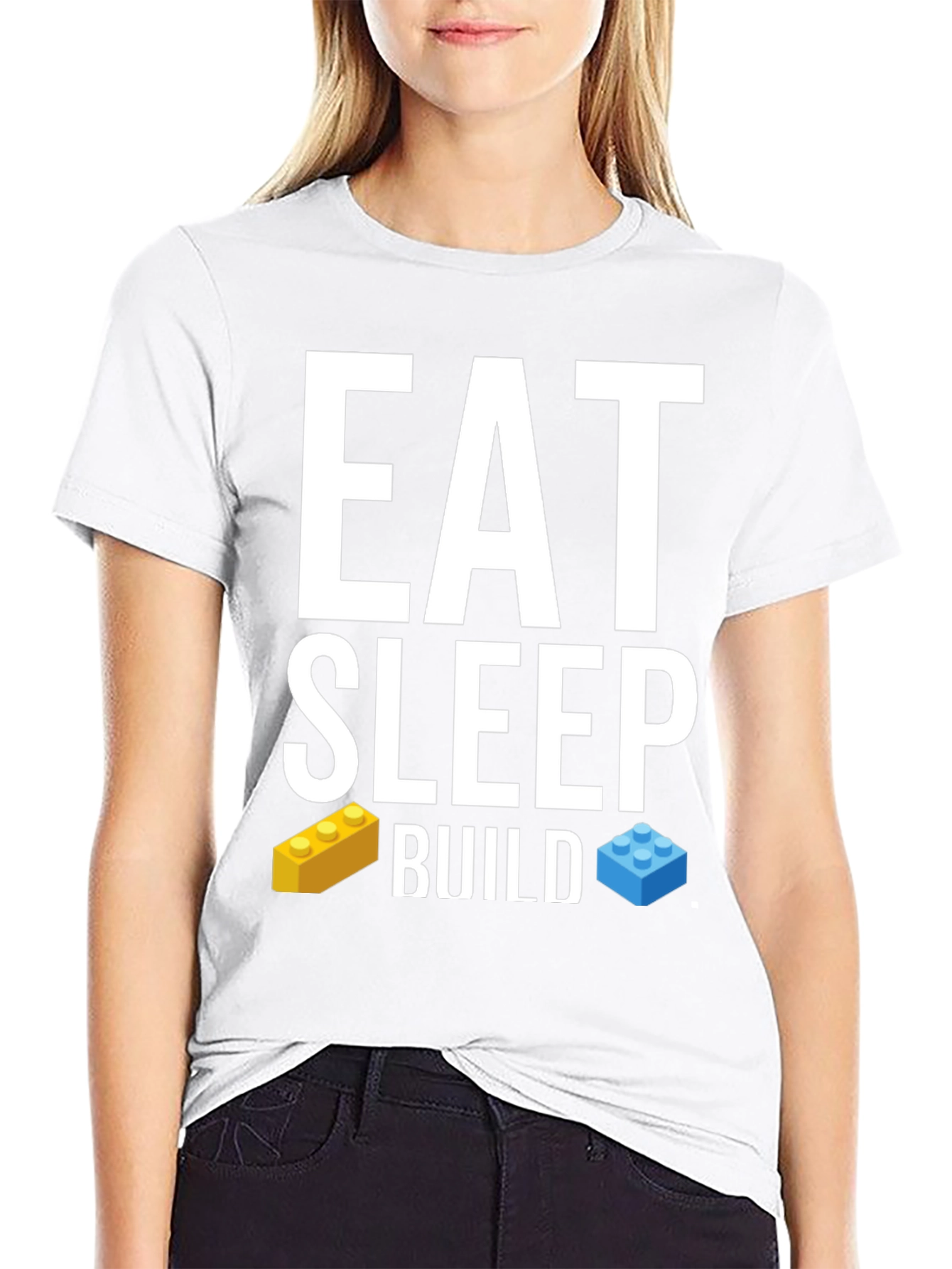 Eat Sleep Build T-Shirt LEGO Brick Fan Tee