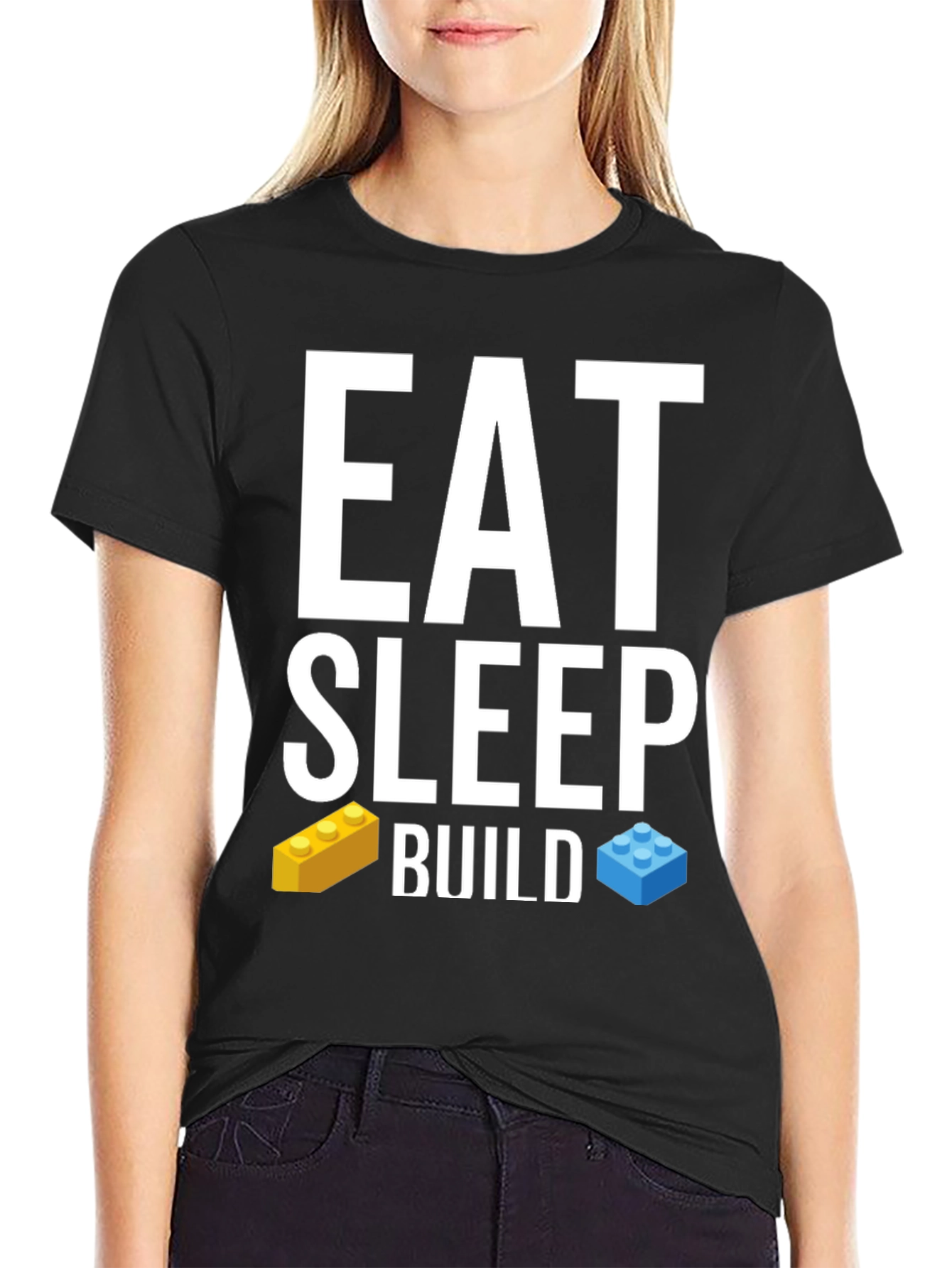 Eat Sleep Build T-Shirt LEGO Brick Fan Tee