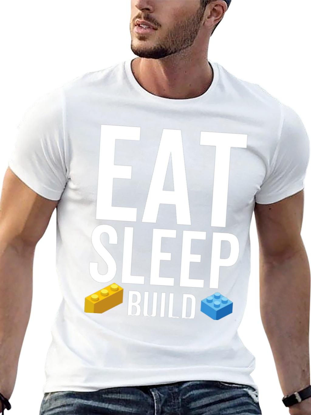 Eat Sleep Build T-Shirt LEGO Brick Fan Tee