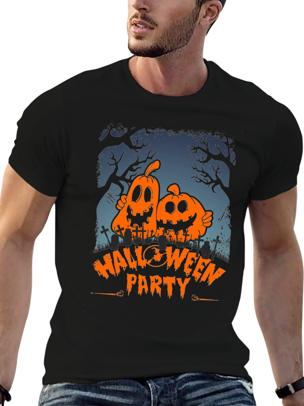 Halloween Party Pumpkin Graphic T-Shirt
