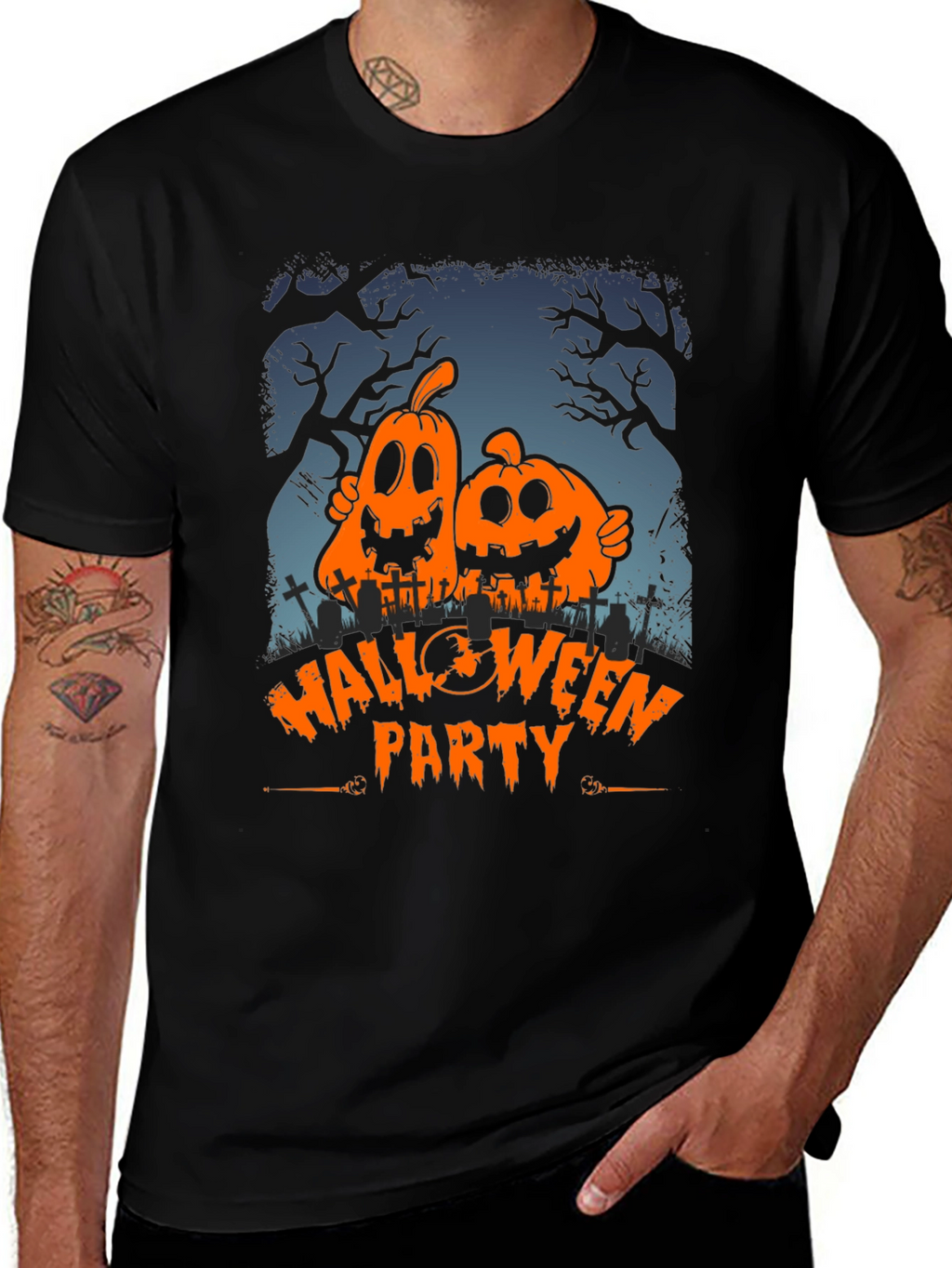 Halloween Party Pumpkin Graphic T-Shirt