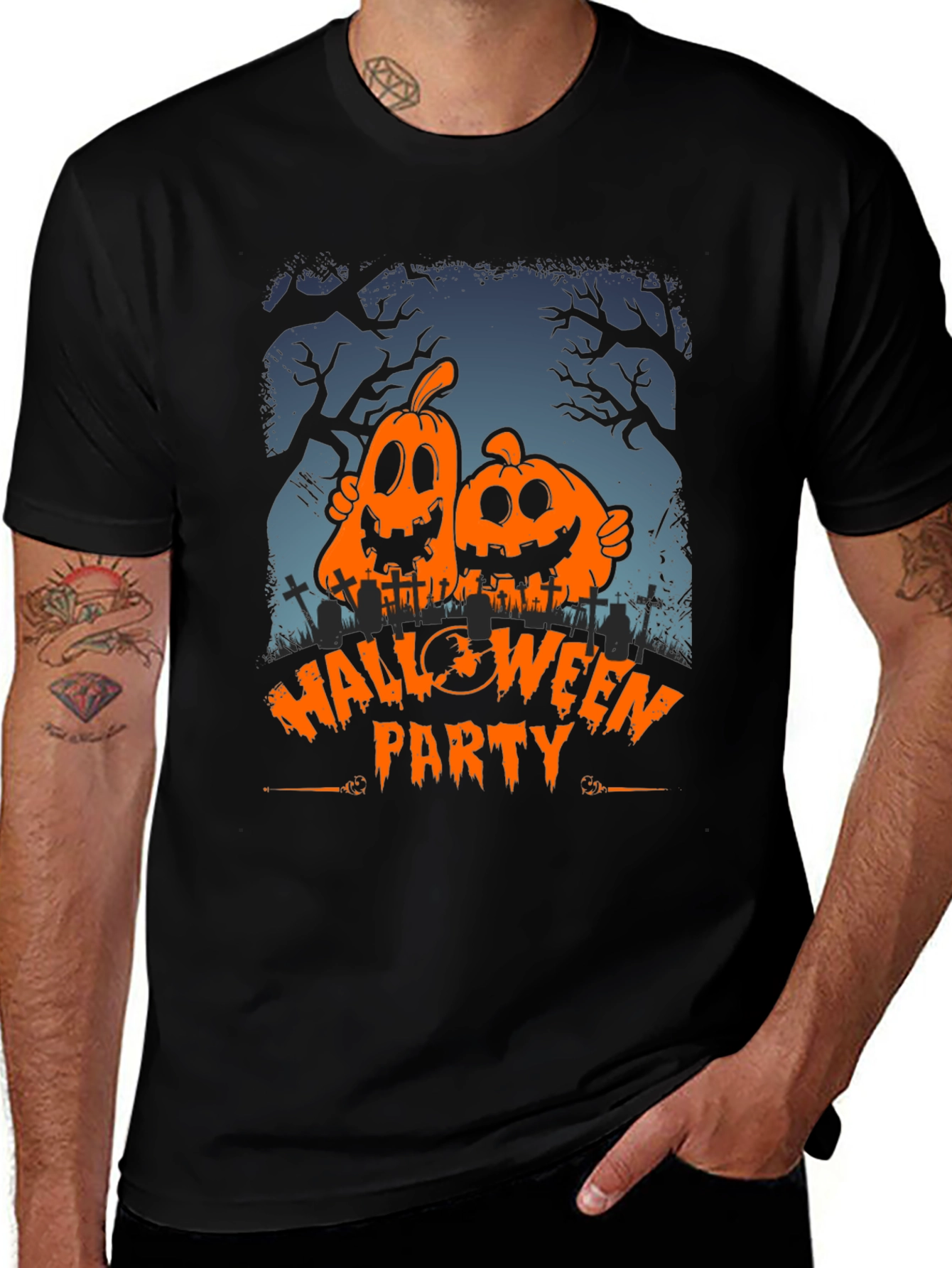 Halloween Party Pumpkin Graphic T-Shirt