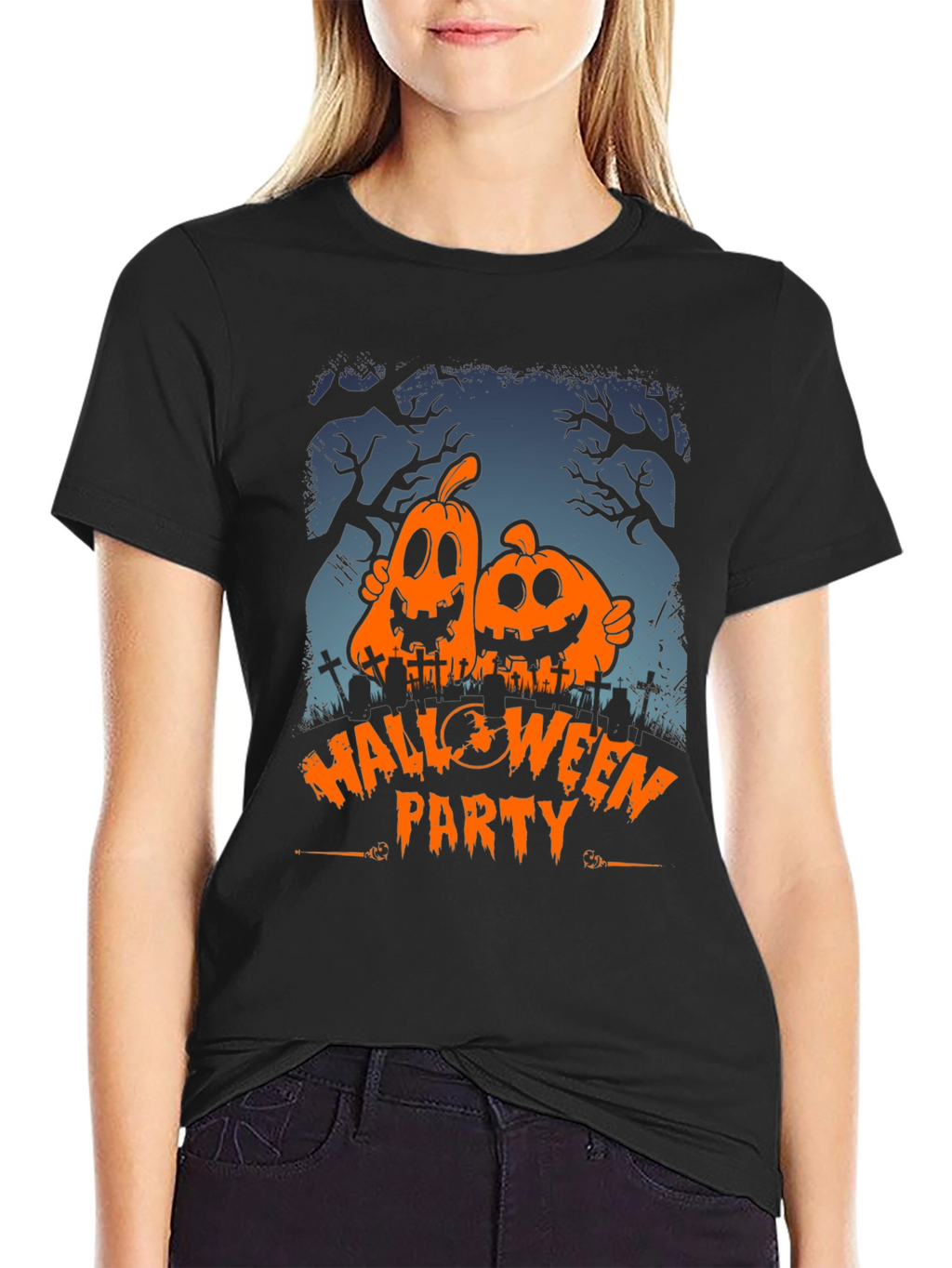 Halloween Party Pumpkin Graphic T-Shirt