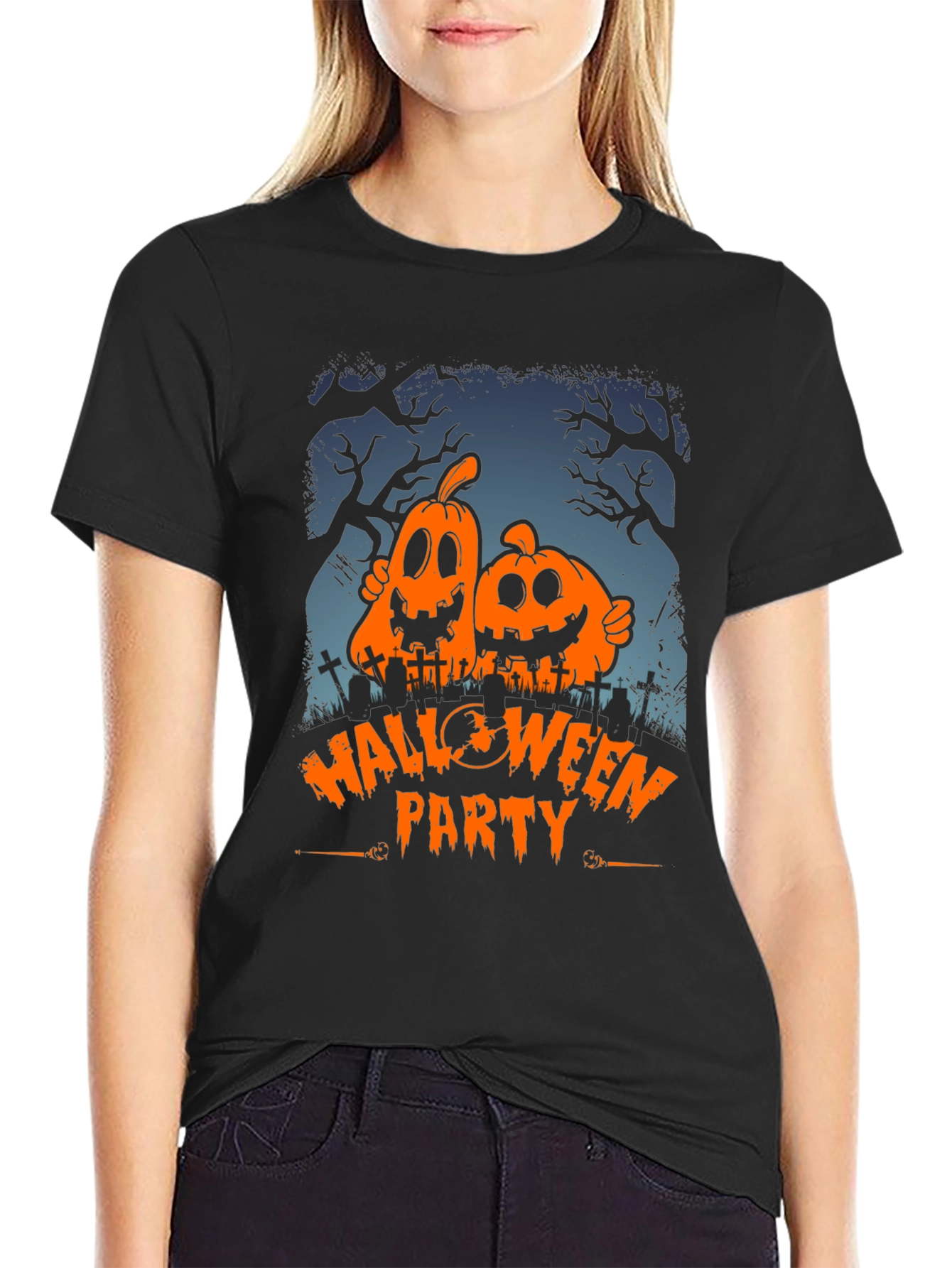 Halloween Party Pumpkin Graphic T-Shirt