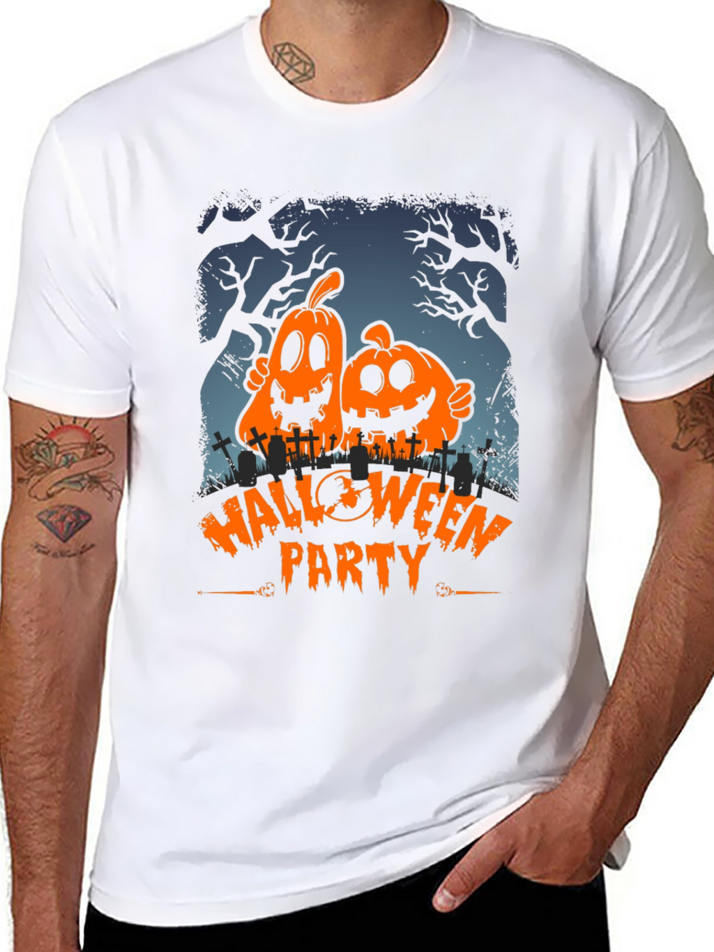 Halloween Party Pumpkin Graphic T-Shirt