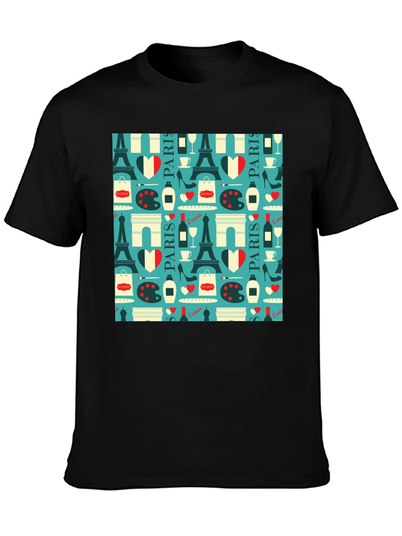 Parisian Print T-Shirt - Eiffel Tower Design