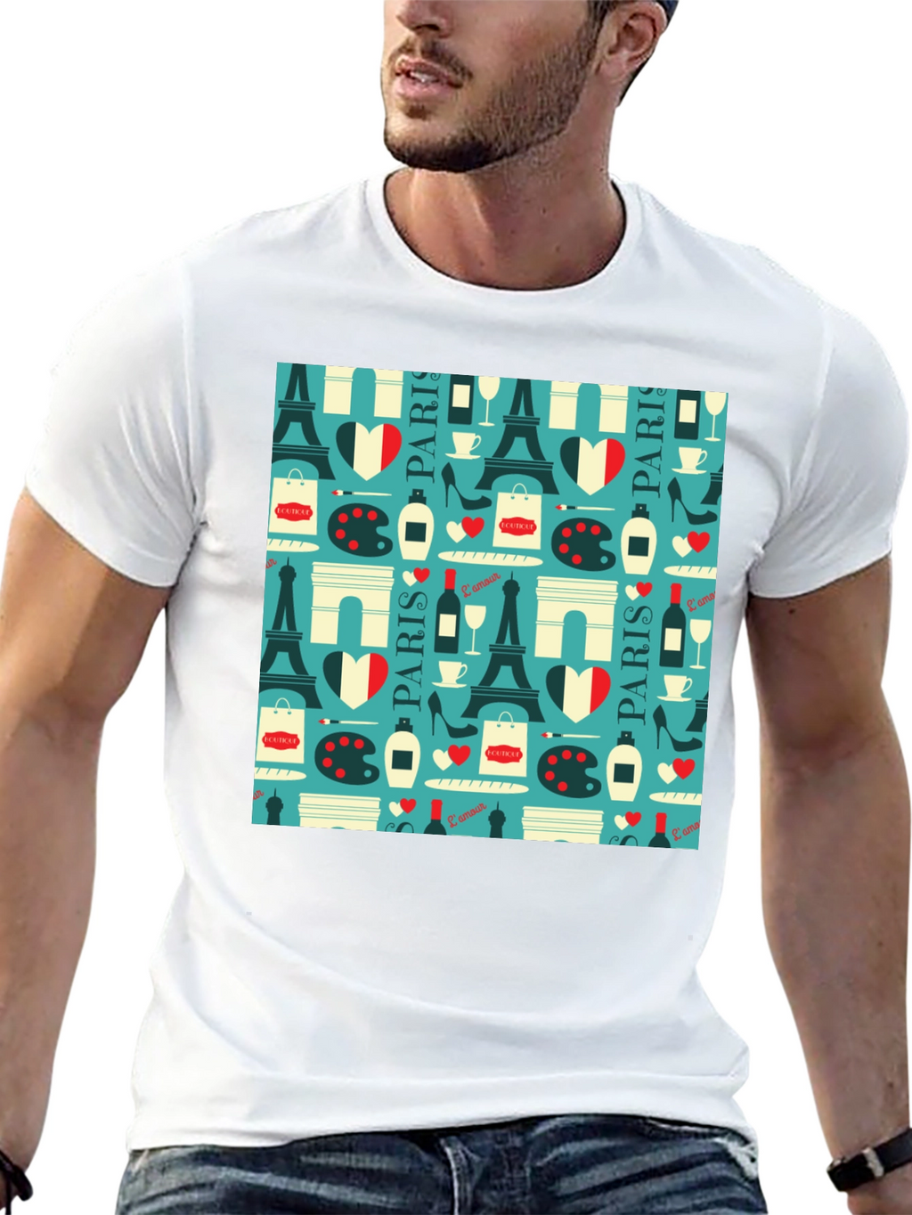 Parisian Print T-Shirt - Eiffel Tower Design