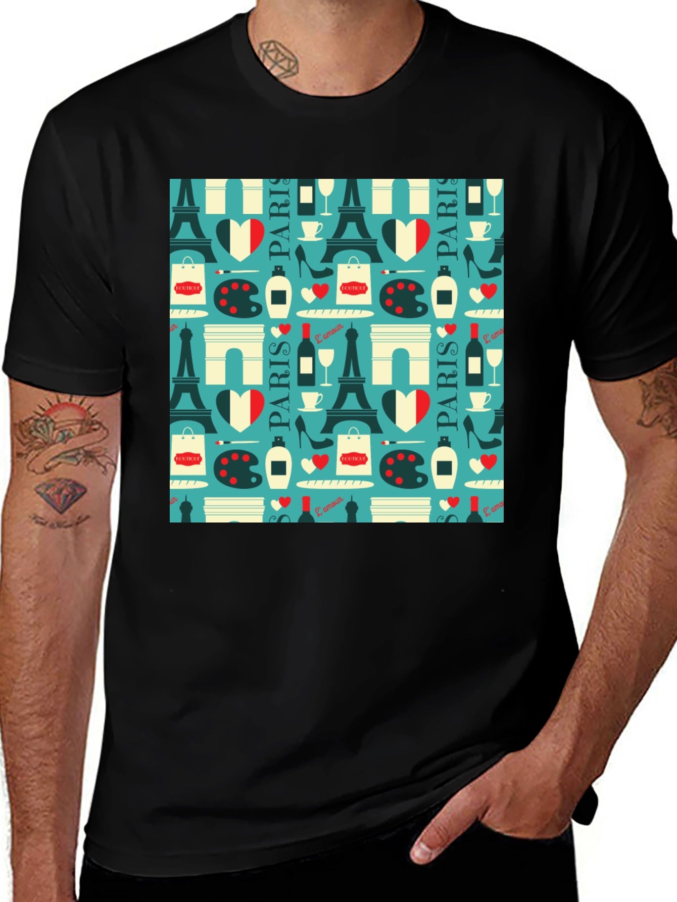 Parisian Print T-Shirt - Eiffel Tower Design