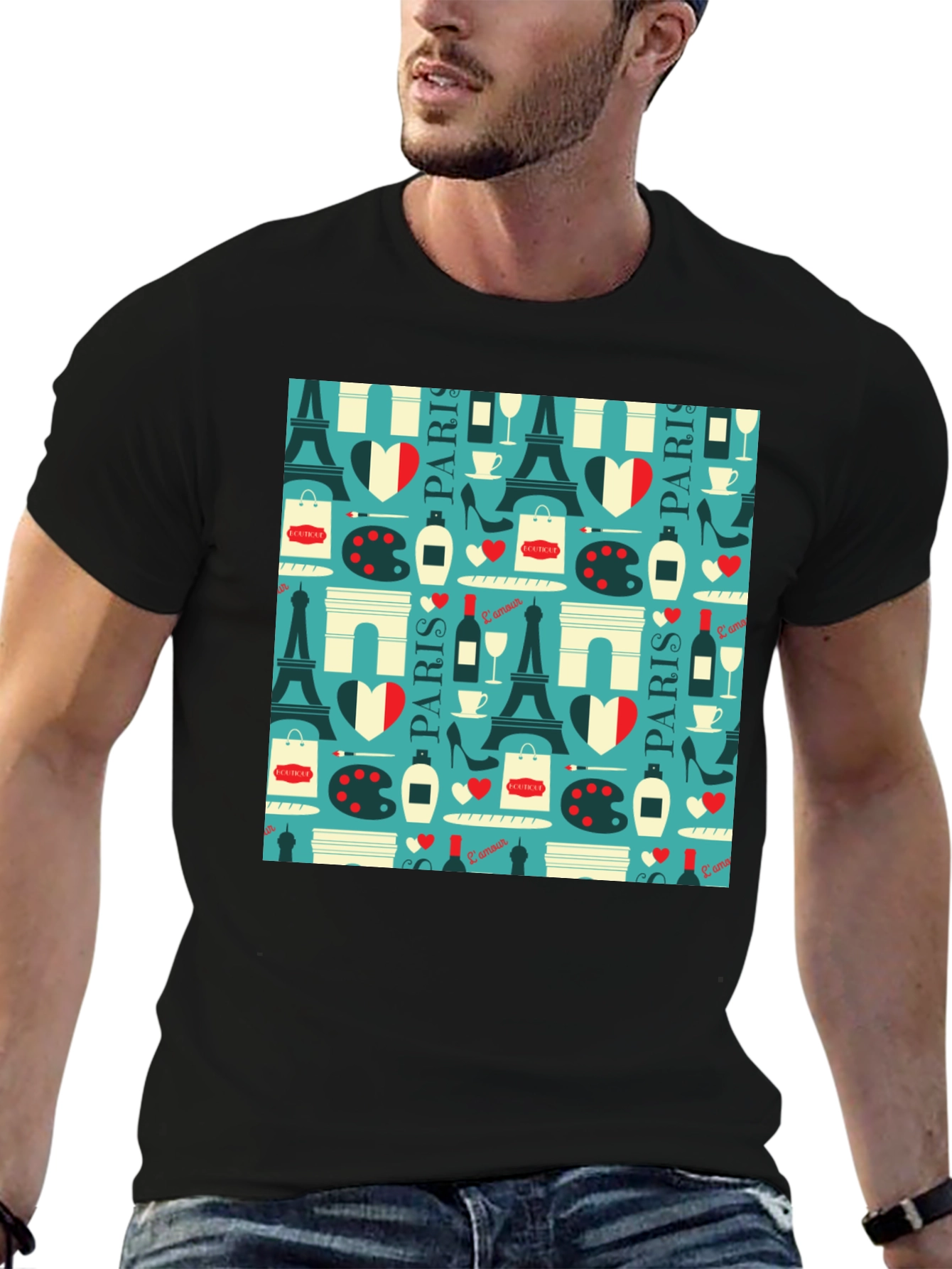 Parisian Print T-Shirt - Eiffel Tower Design
