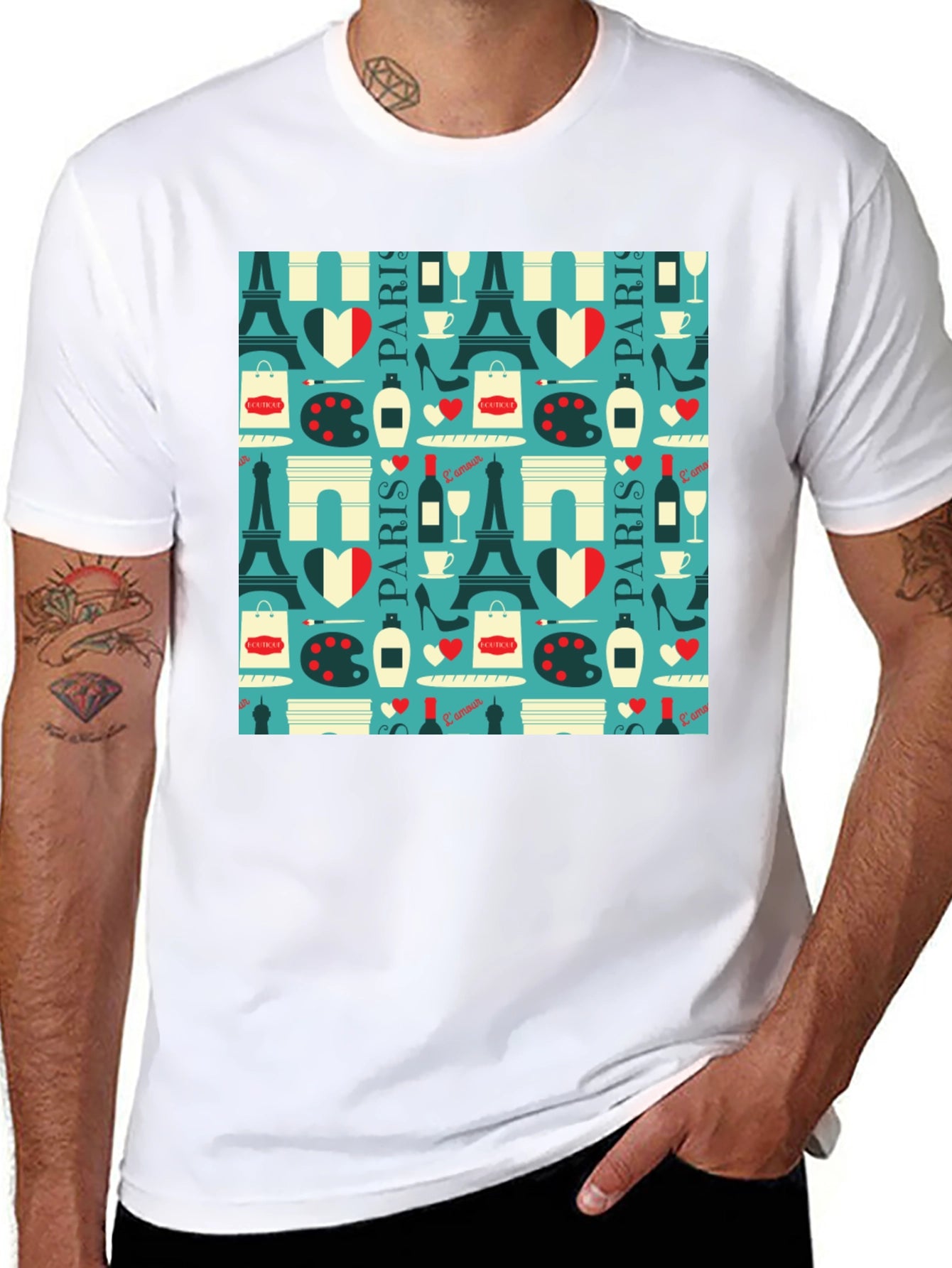 Parisian Print T-Shirt - Eiffel Tower Design