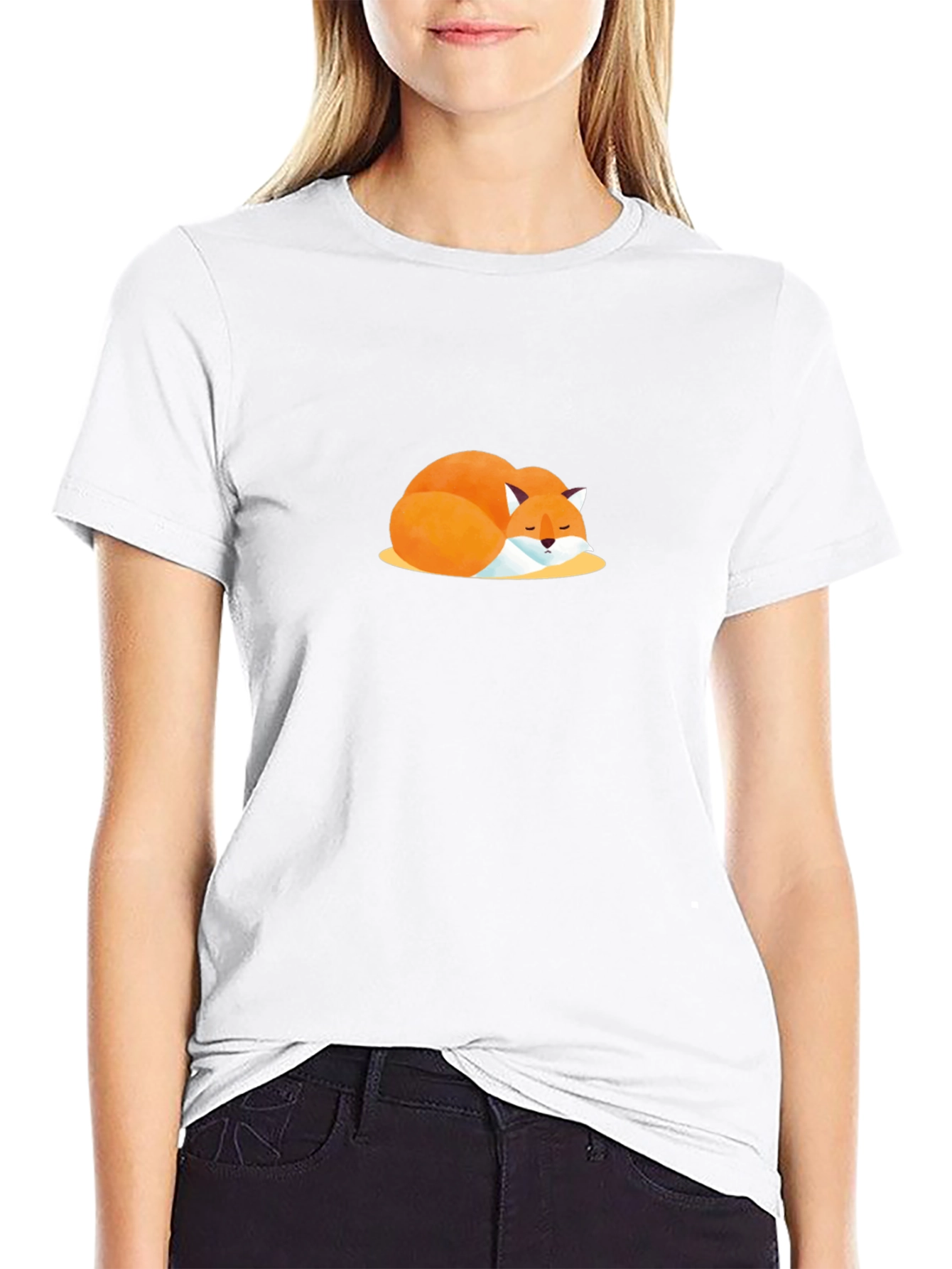 Sleeping Fox Graphic Tee - Soft Cotton Comfort