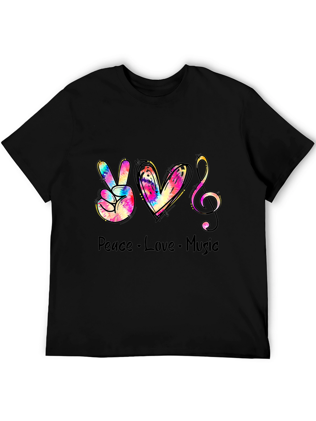 Peace Love Music Graphic T-Shirt