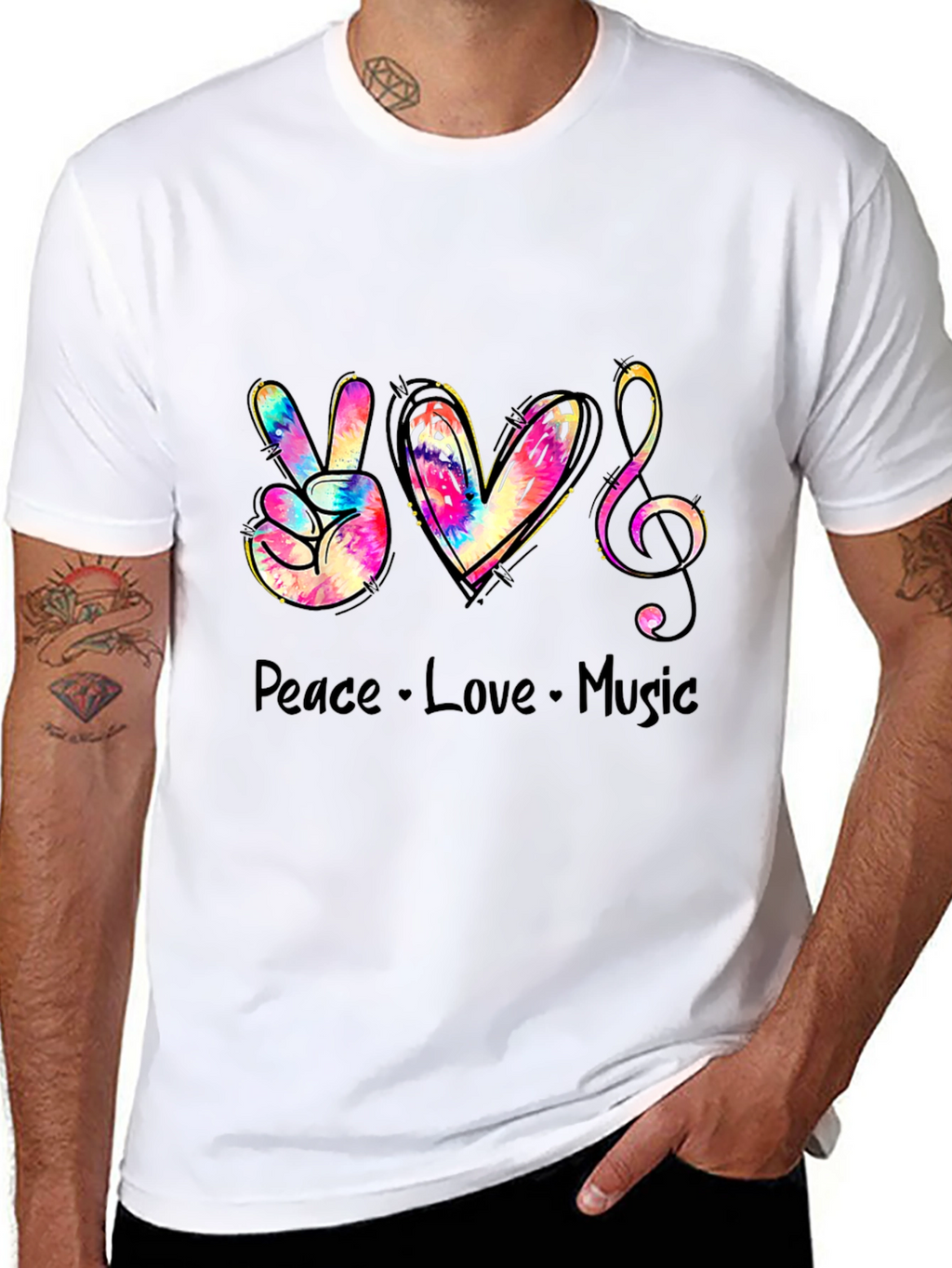 Peace Love Music Graphic T-Shirt