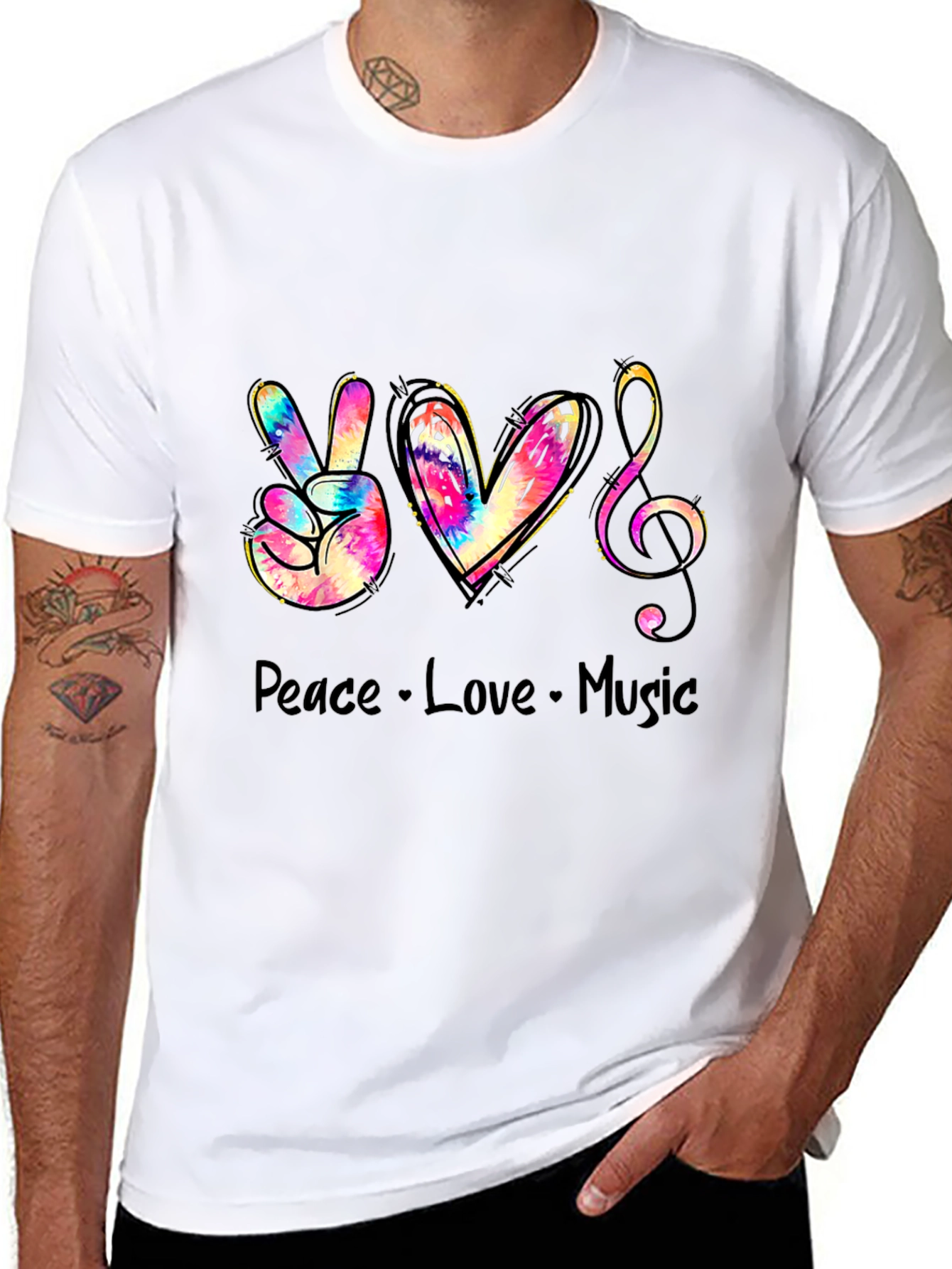 Peace Love Music Graphic T-Shirt