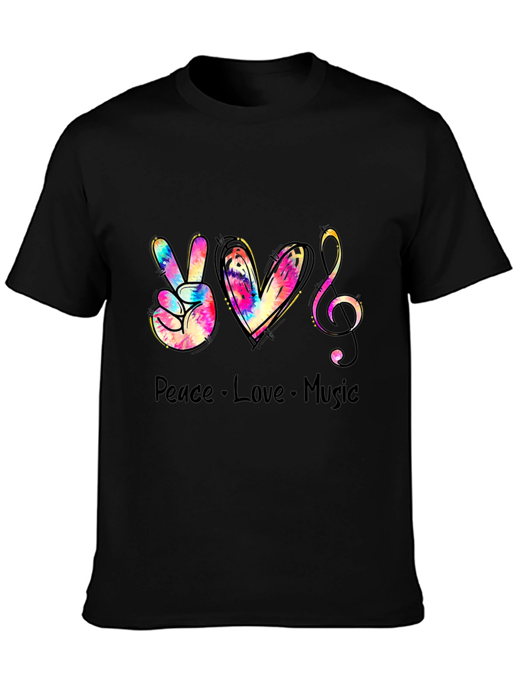 Peace Love Music Graphic T-Shirt