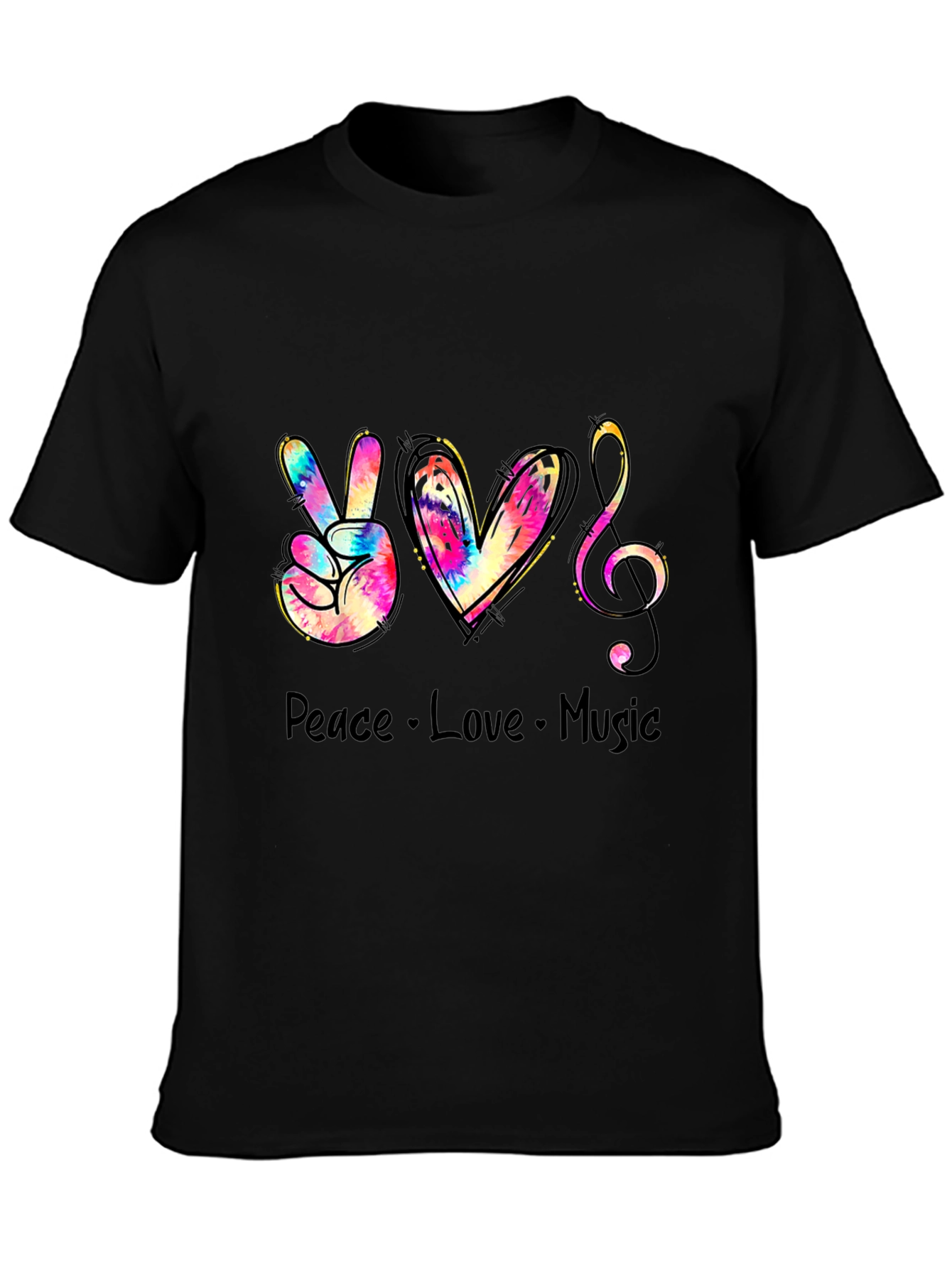 Peace Love Music Graphic T-Shirt