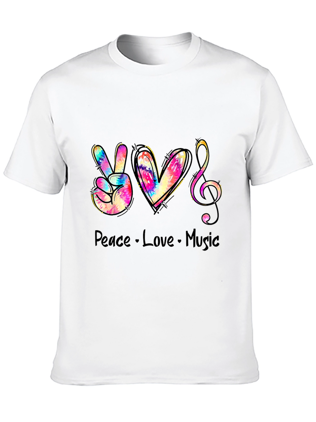 Peace Love Music Graphic T-Shirt