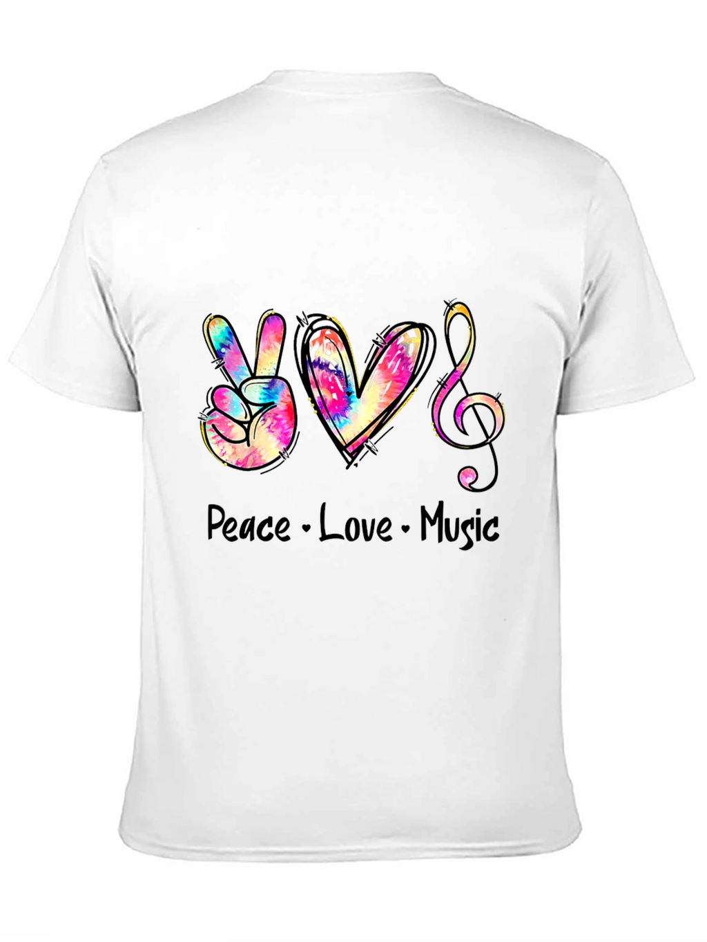 Peace Love Music Graphic T-Shirt