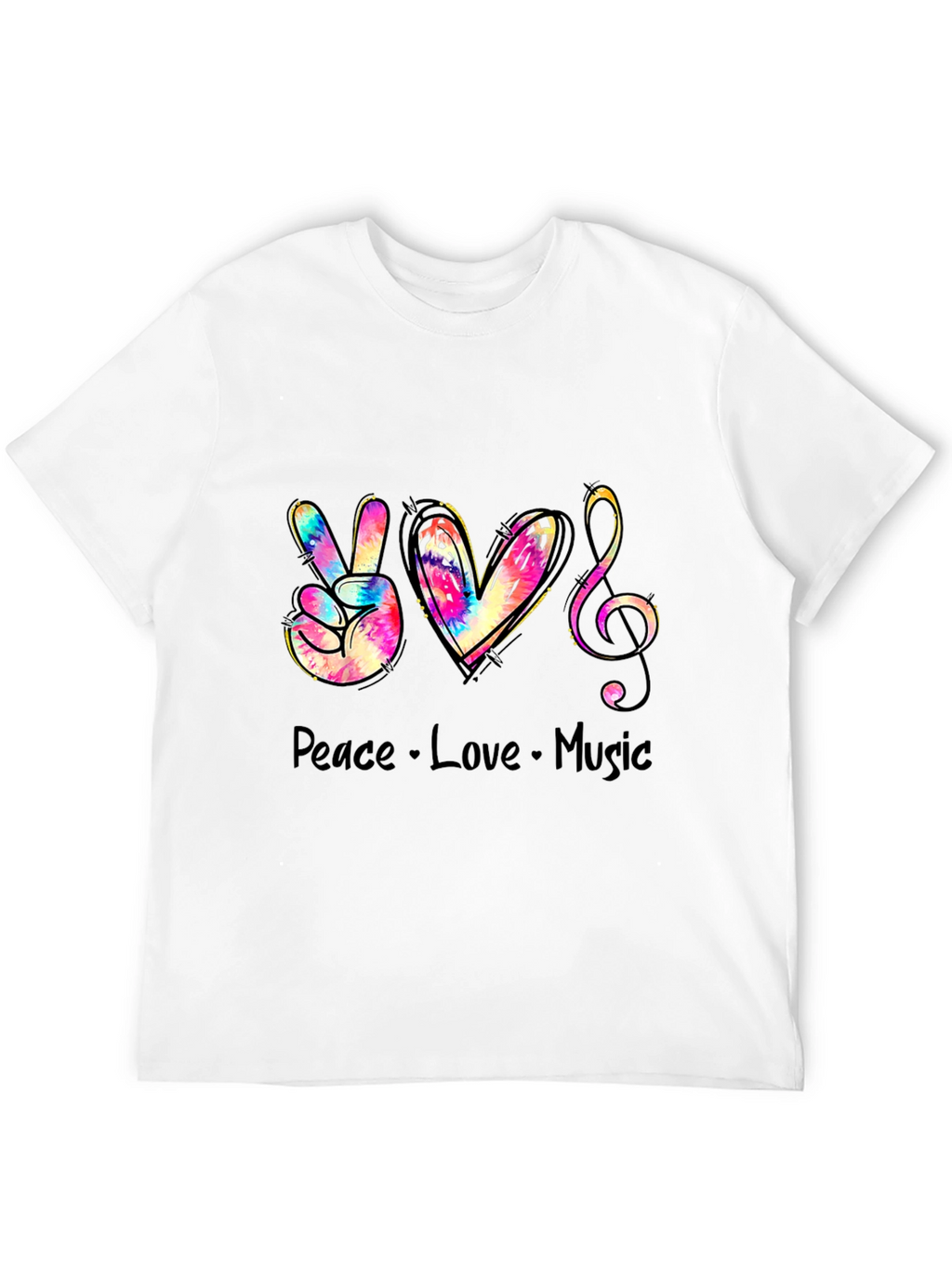 Peace Love Music Graphic T-Shirt