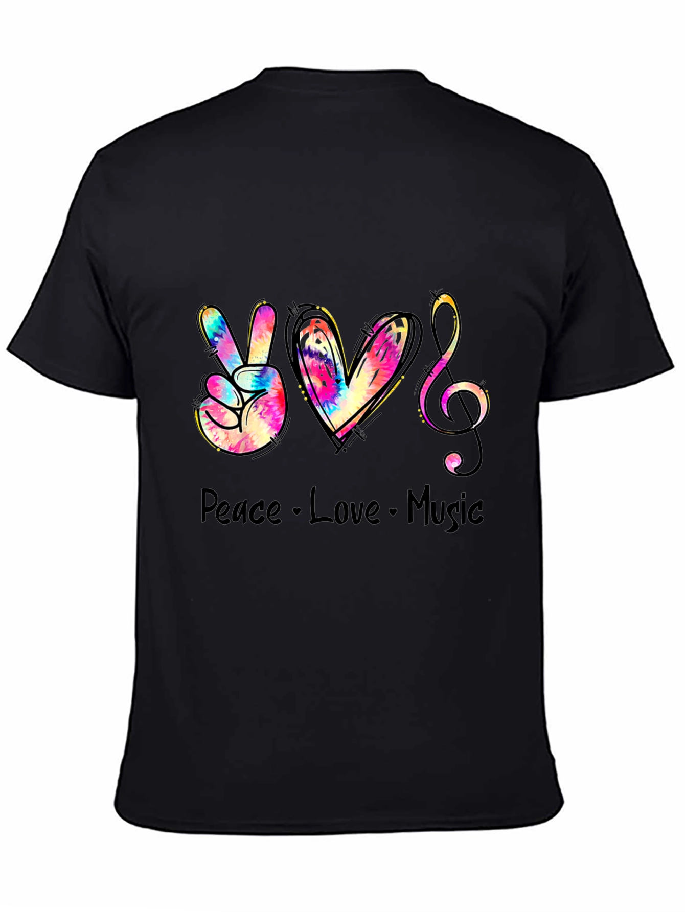 Peace Love Music Graphic T-Shirt