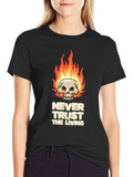Pixel Art Skull T-Shirt - Never Trust the Living