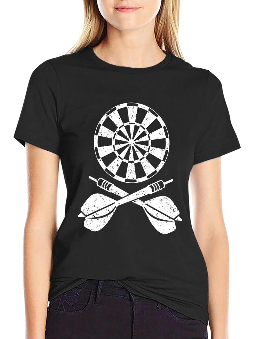 Darts & Dartboard Graphic Tee - Black