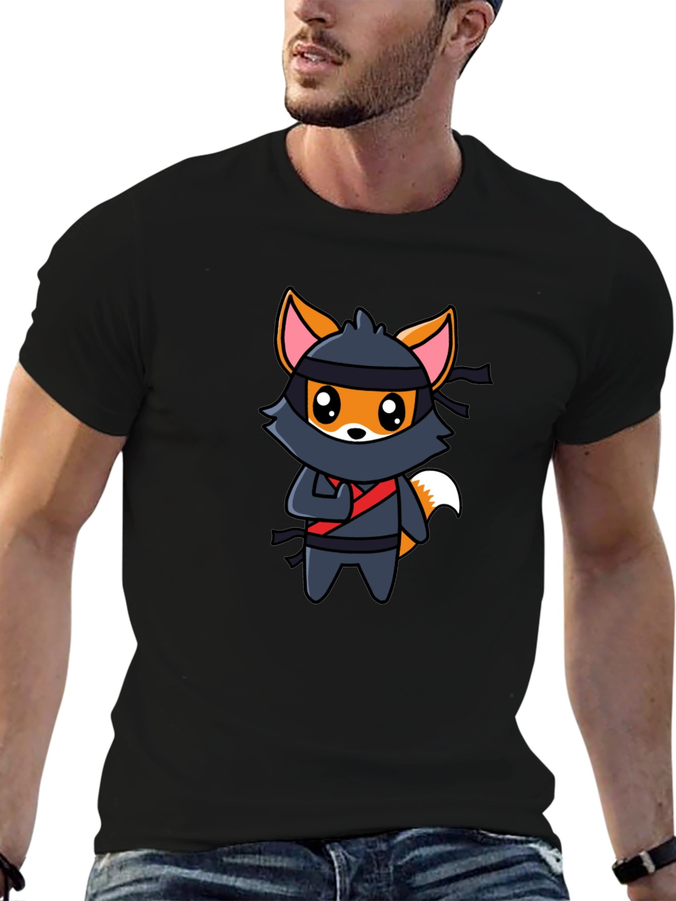 Ninja Fox Graphic T-Shirt - Fun Cartoon Tee