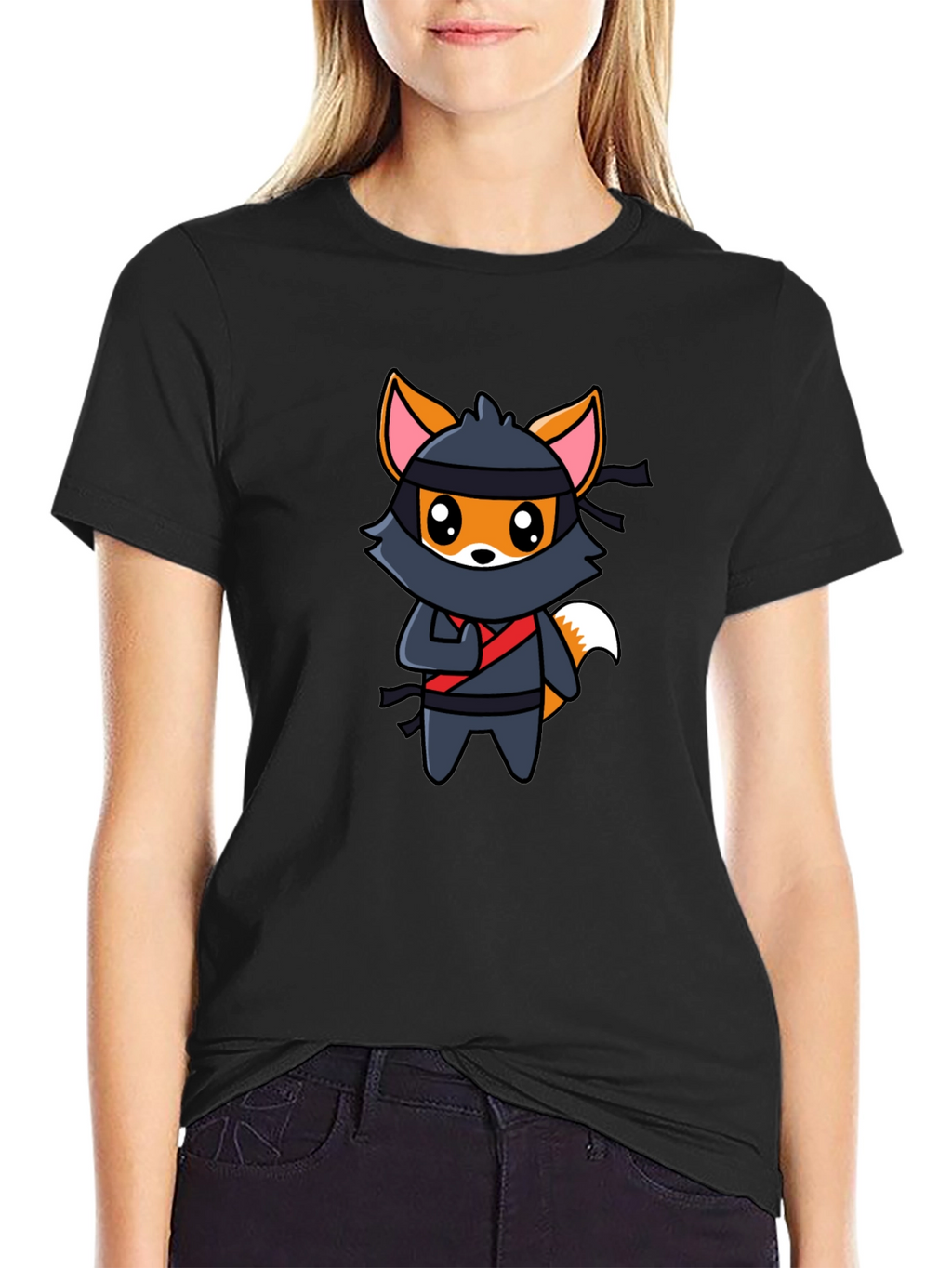 Ninja Fox Graphic T-Shirt - Fun Cartoon Tee