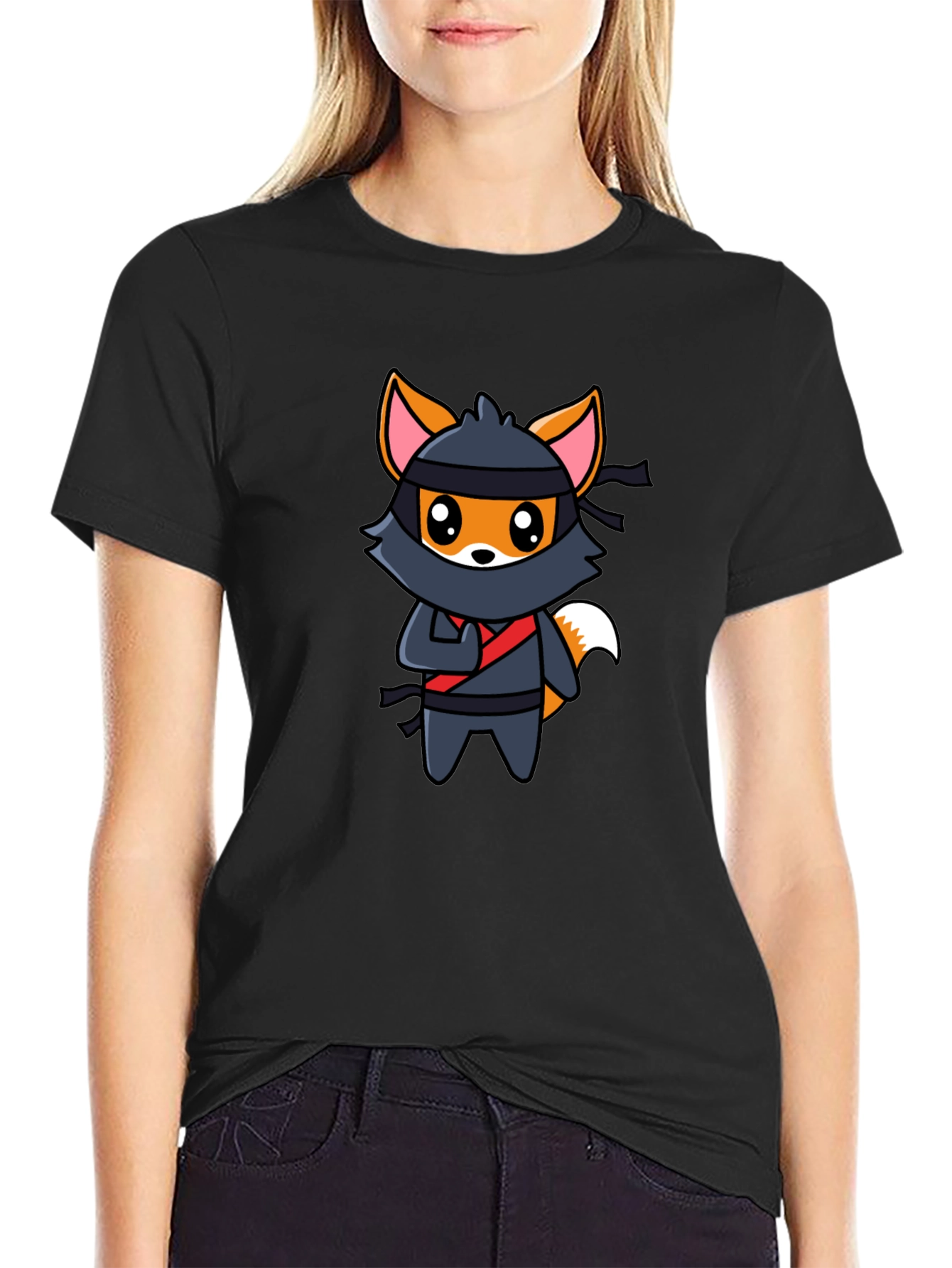 Ninja Fox Graphic T-Shirt - Fun Cartoon Tee