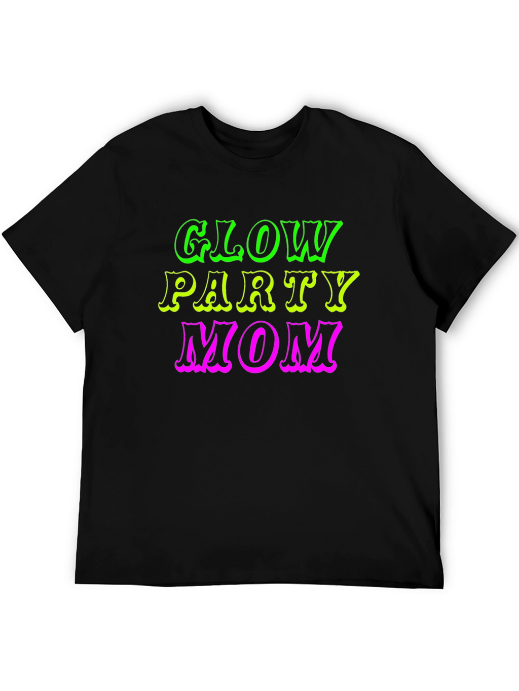 Glow Party Mom Black T-Shirt