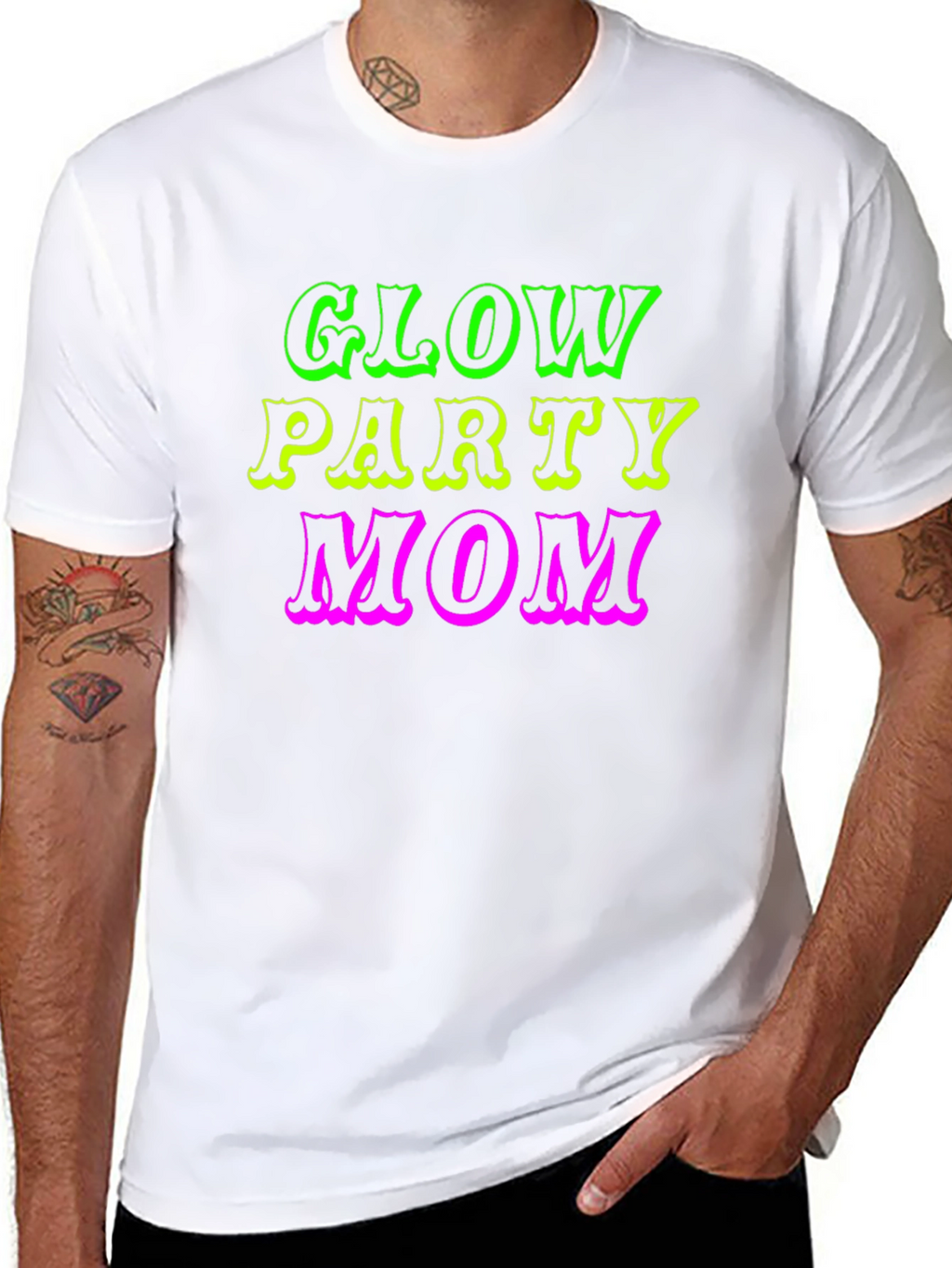 Glow Party Mom Black T-Shirt