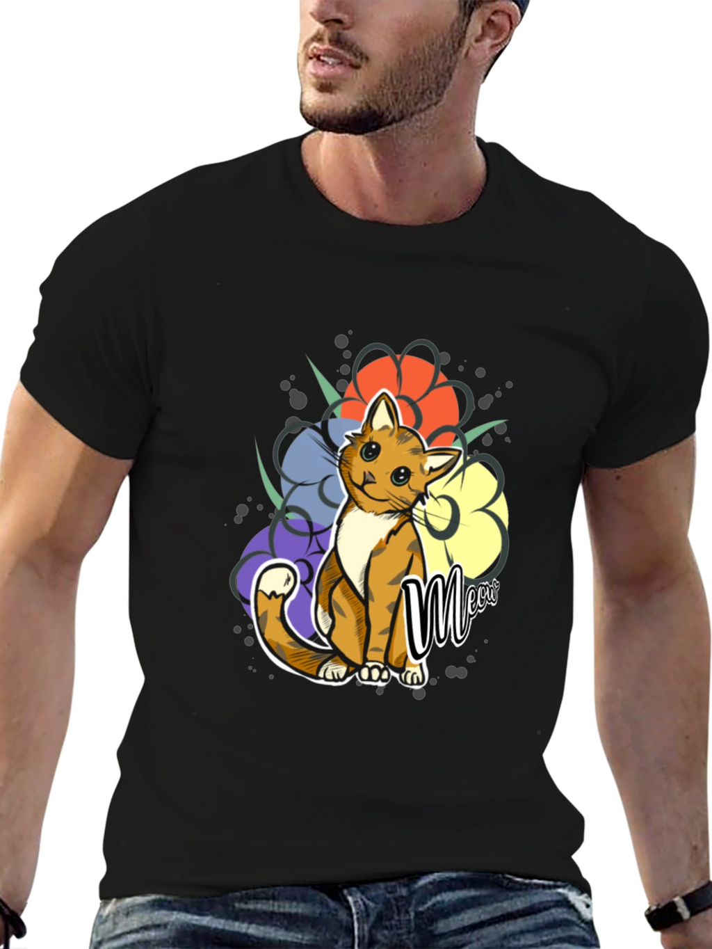 Cute Cat Meow Graphic Tee